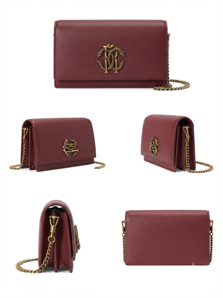 Metallic Snake Buckle Top Flap Sling Bag
