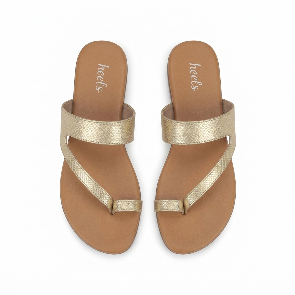Bonita 3.0 Cushioned Comfort Thumb Slippers in Gold - The Heels India