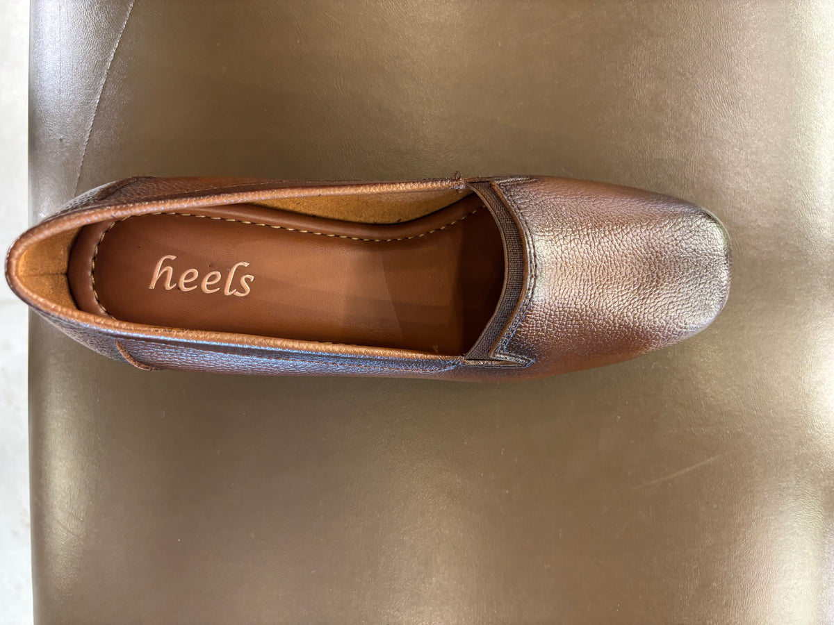 Lisbon Leather Block Heel Ballerinas