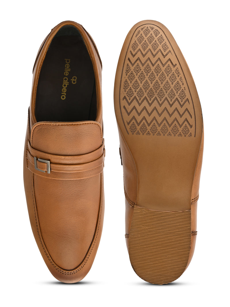 Sebastian Tan Leather Moccasins - The Heels India
