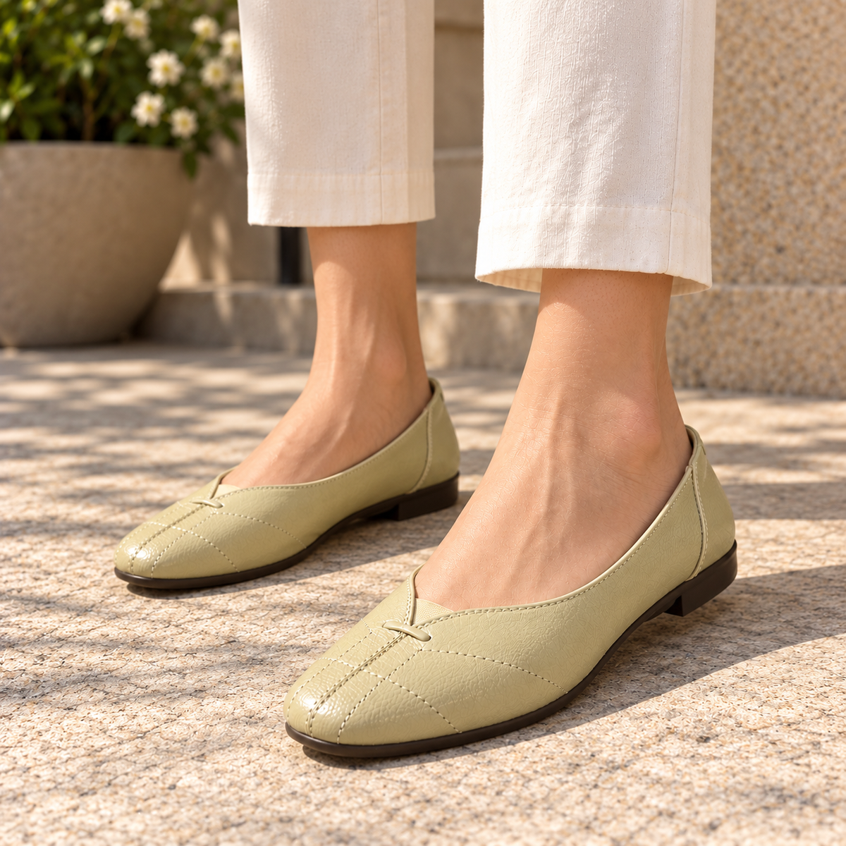 Lana Leather Classic Stitch Ballerinas