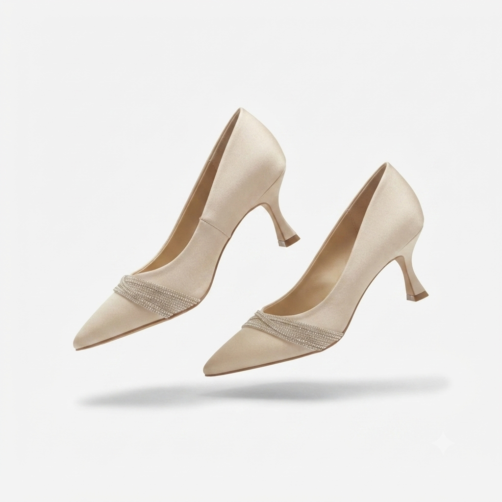 Jen Premium Pointed Bling Pencil Heel Stilettos