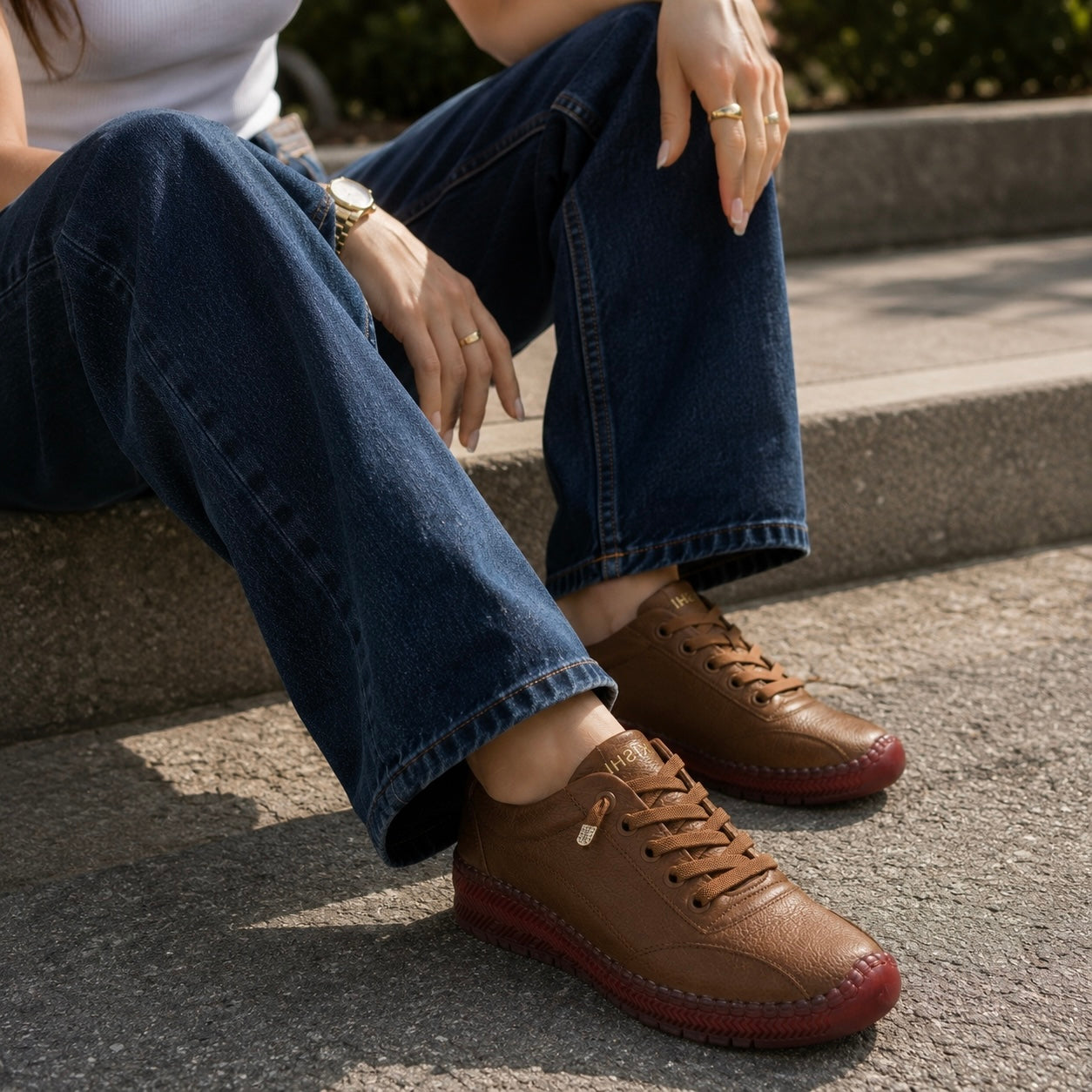 Serena Premium Leather Comfort Derby Lace Loafers