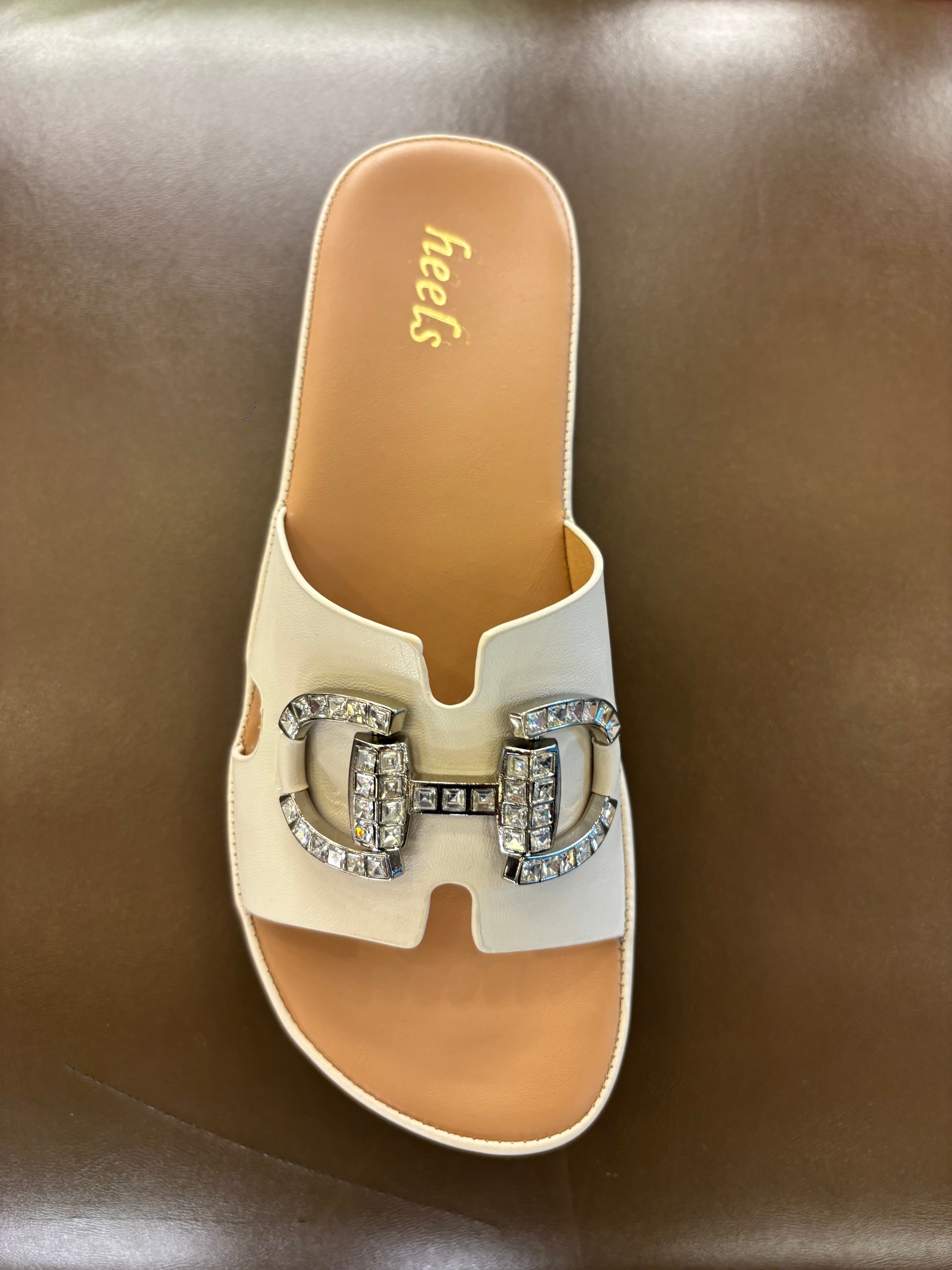 Layla Premium Cushioned Wedge Embellished Sliders