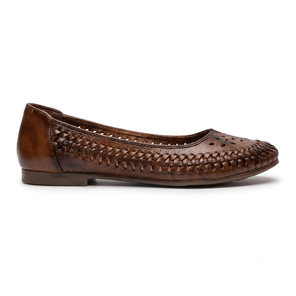 Gemini Perforated Leather Ballerinas