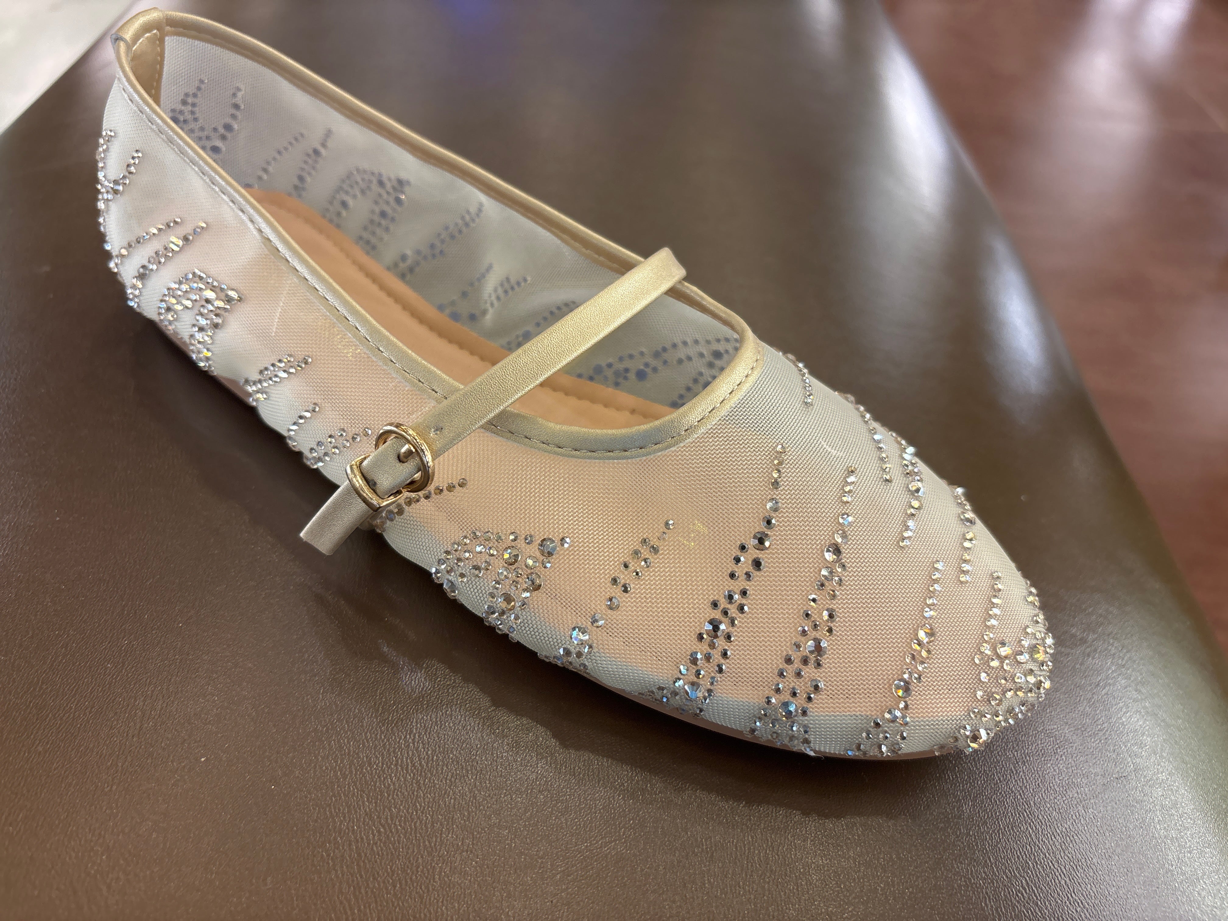 Tessa Premium Embellished Flat Mary Jane Ballerinas