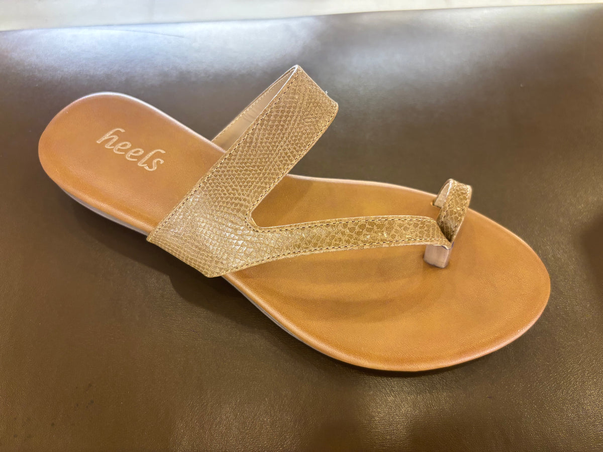 Bonita 3.0 Cushioned Comfort Thumb Slippers in Chikoo - The Heels India