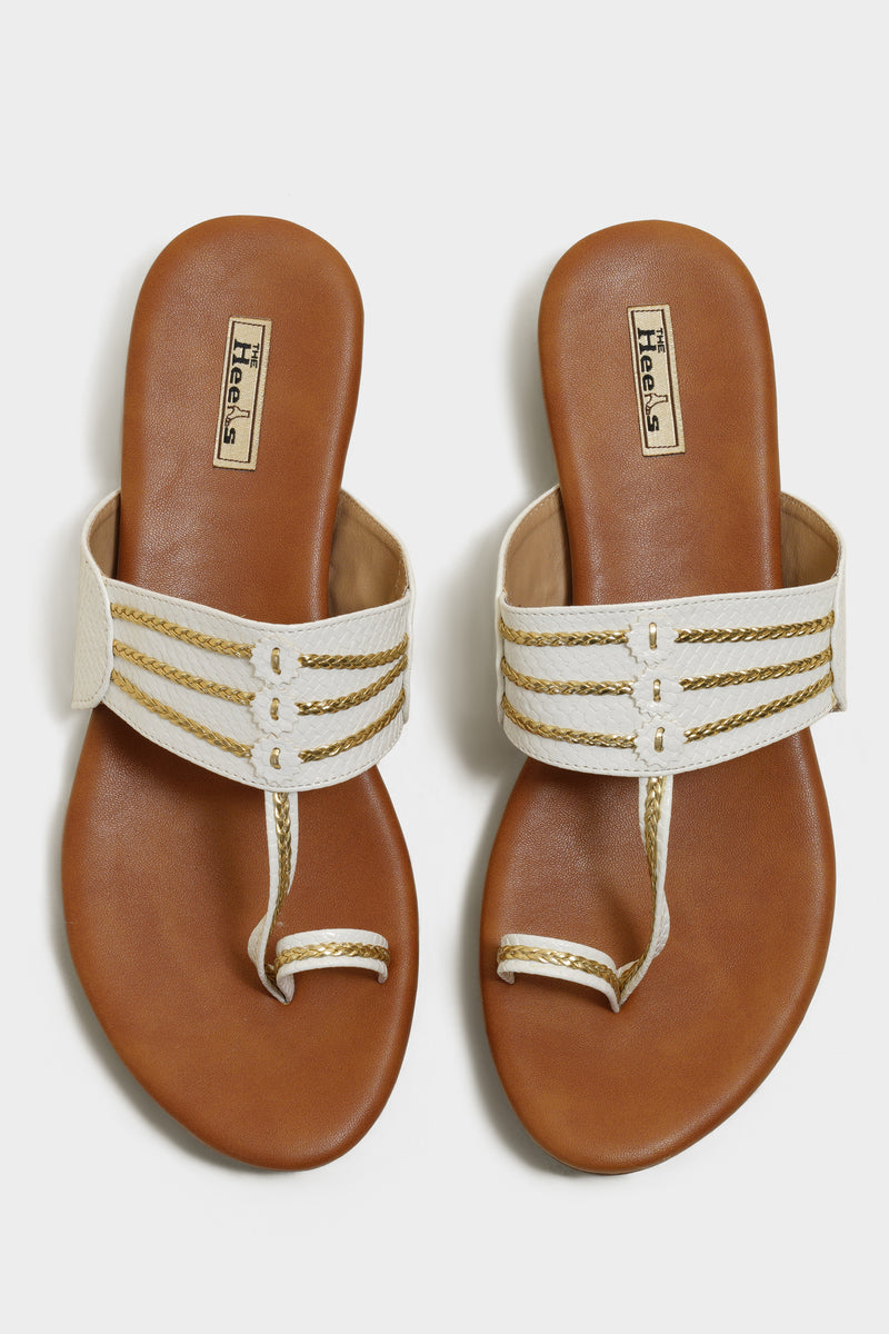 Alice White Cushion Kohlapuris - The Heels India