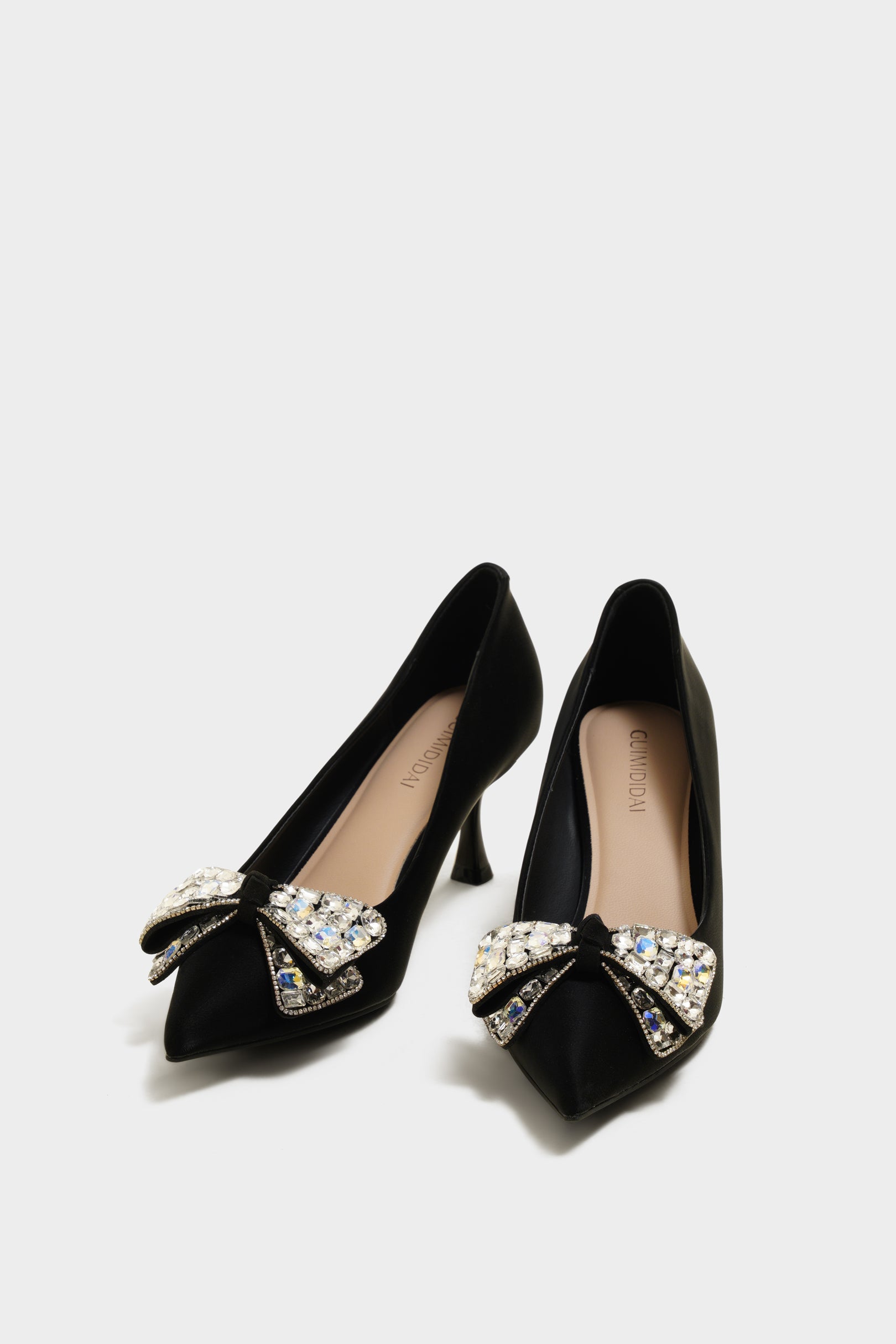 Isabella Black Kitten Bow Heels - The Heels India