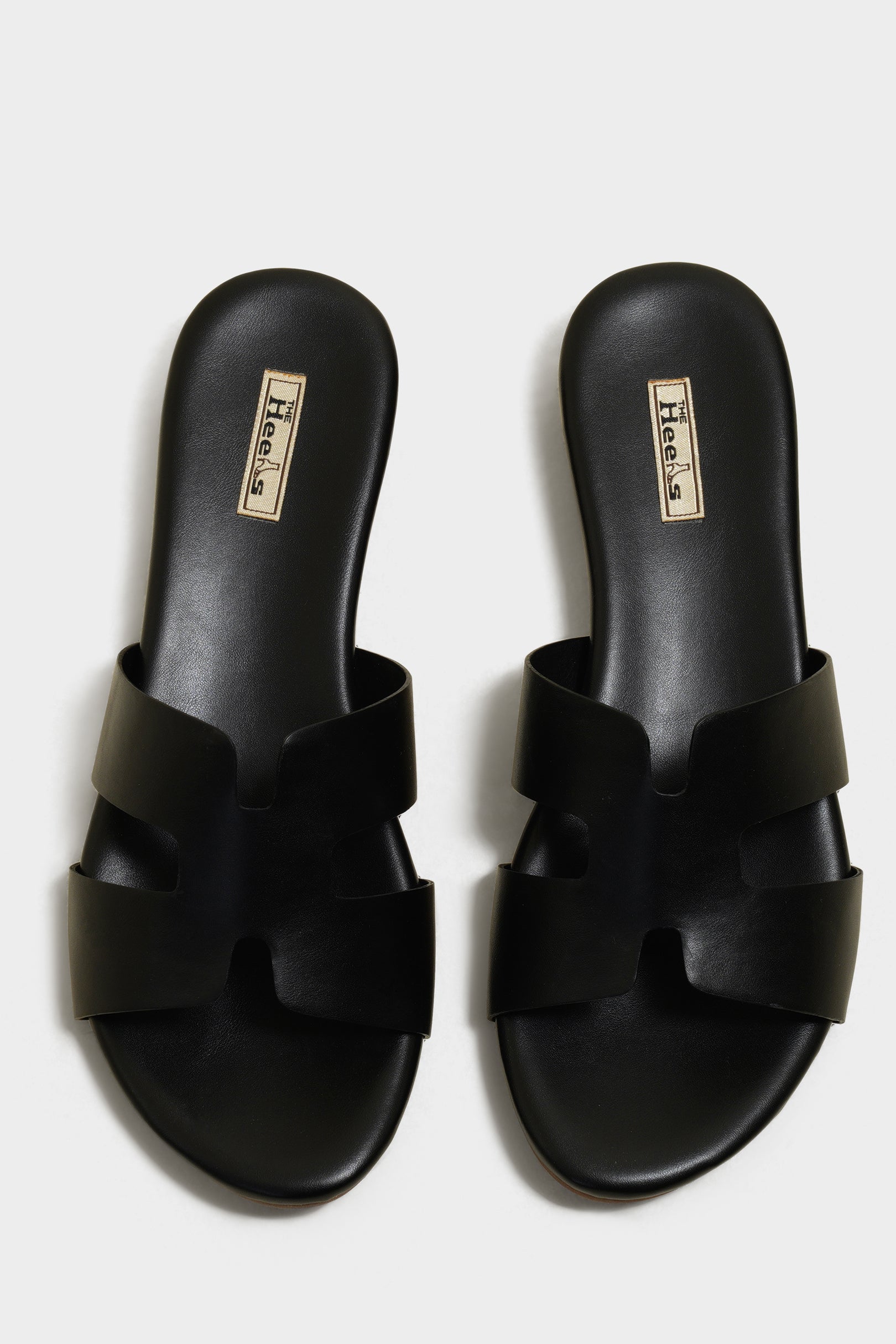 Harper Black Cushion Sliders - The Heels India