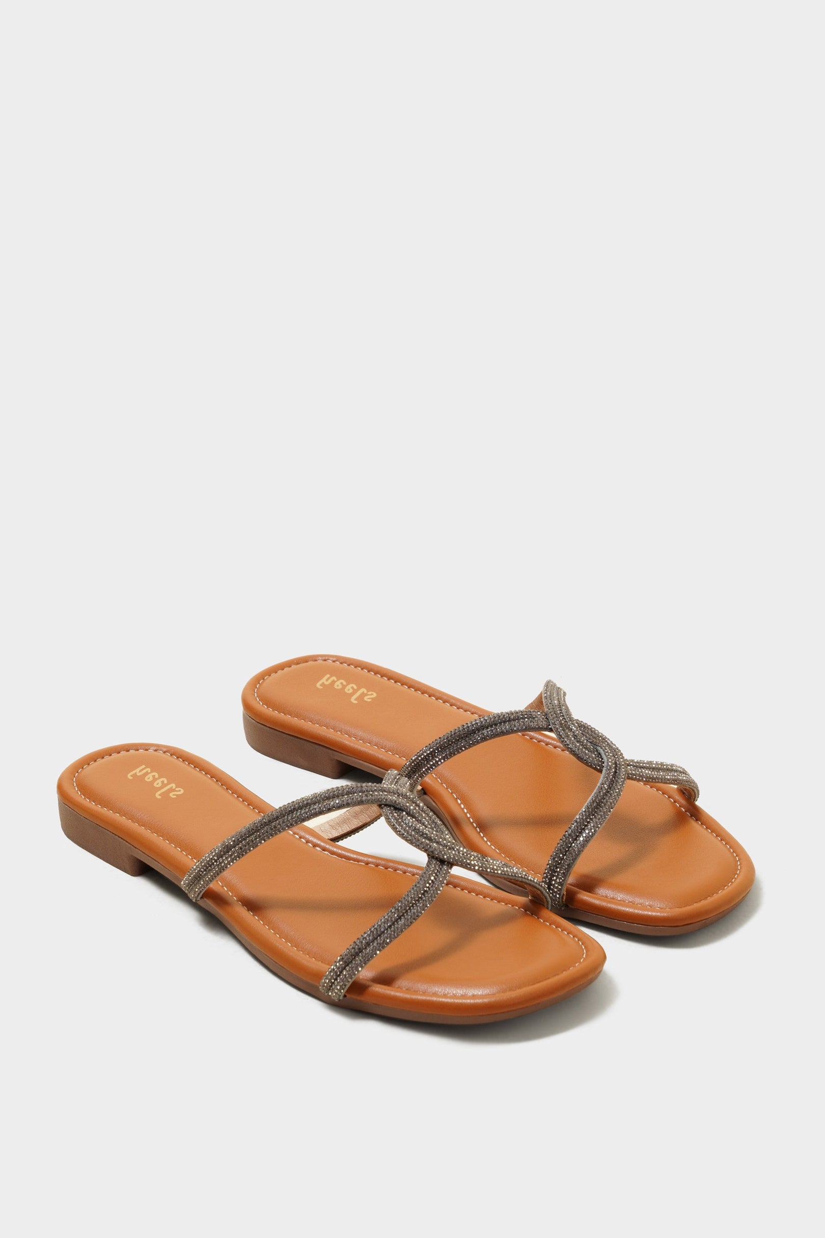 Bling Sliders with cushion insole, pair with ethnic outfits 