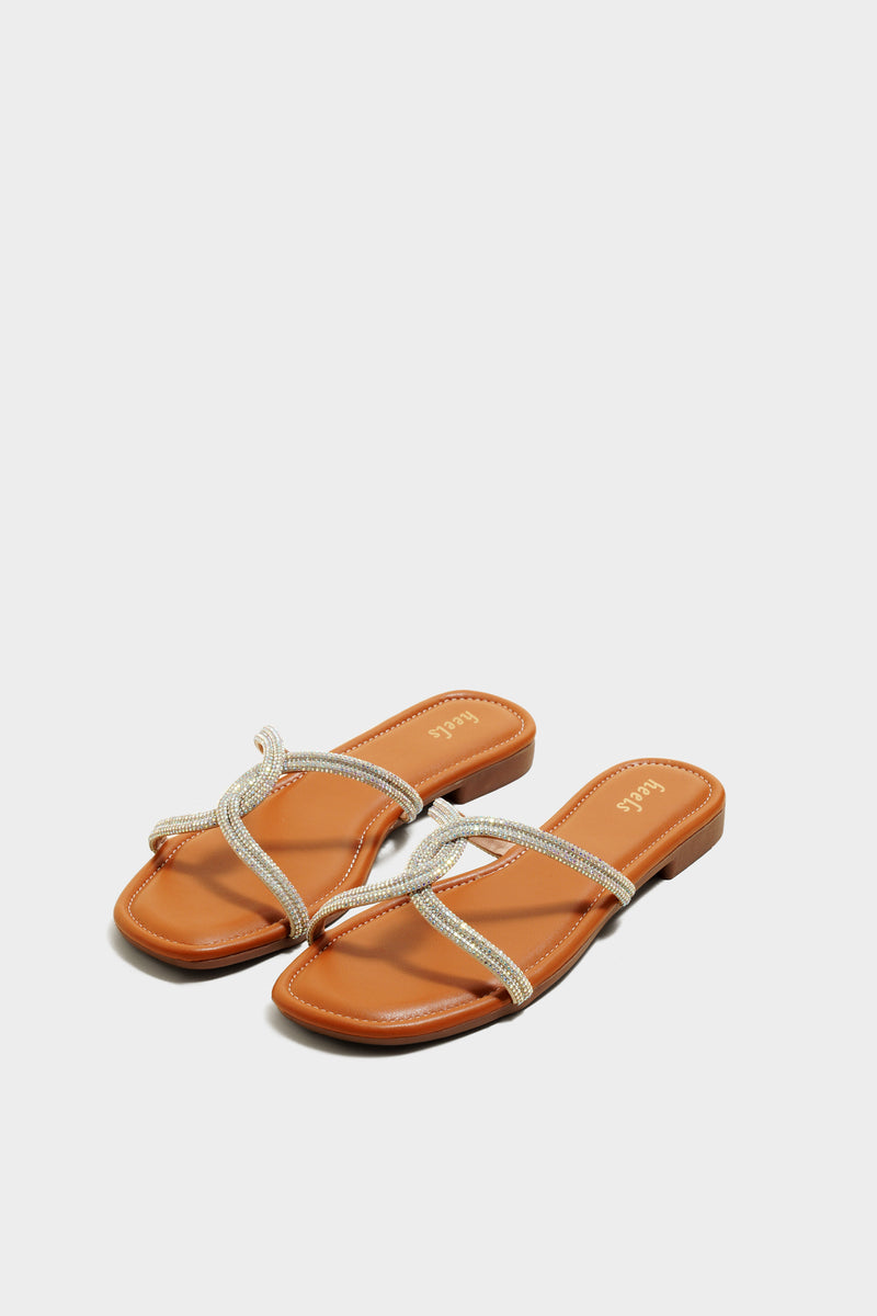 Ivy Rainbow Bling Sliders - The Heels India