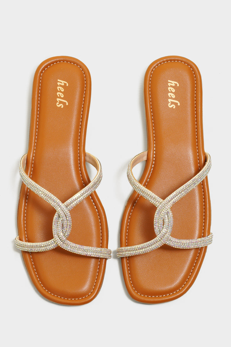 Ivy Rainbow Bling Sliders - The Heels India
