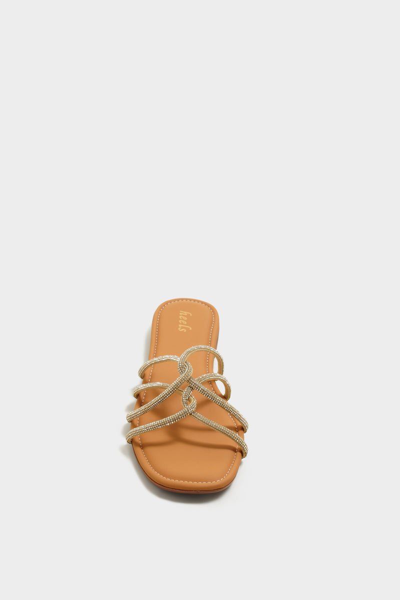 Jessica Gold Bling Sliders - The Heels India