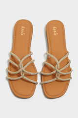 Jessica Gold Bling Sliders - The Heels India
