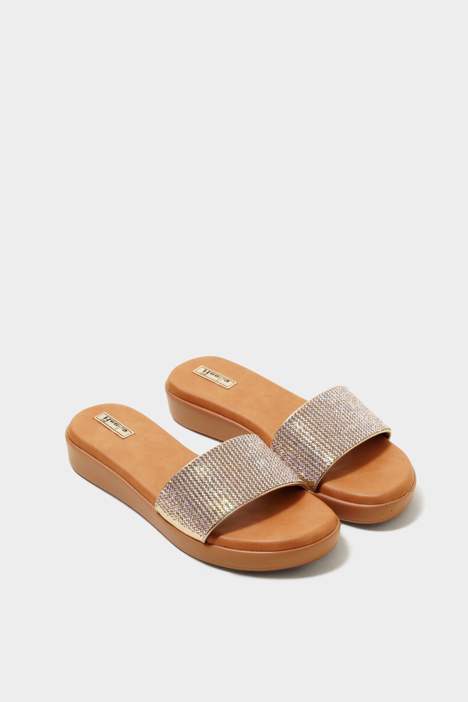 Elizabeth Gold Wedge Sliders - The Heels India