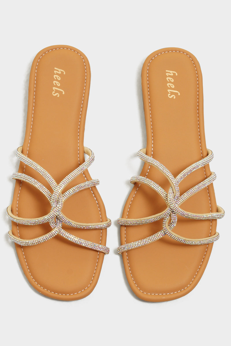 Avery Rainbow Bling Sliders - The Heels India