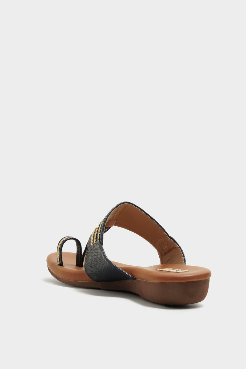 Samantha Blue Cushion Kohlapuris - The Heels India