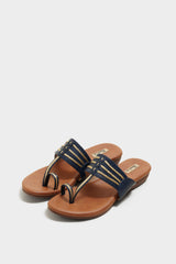Samantha Blue Cushion Kohlapuris - The Heels India