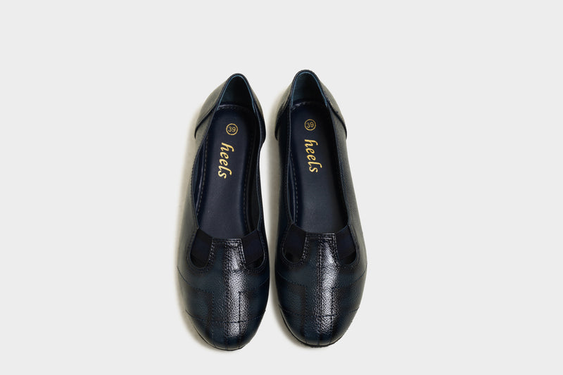 Olvier Blue Leather Ballerinas - The Heels India