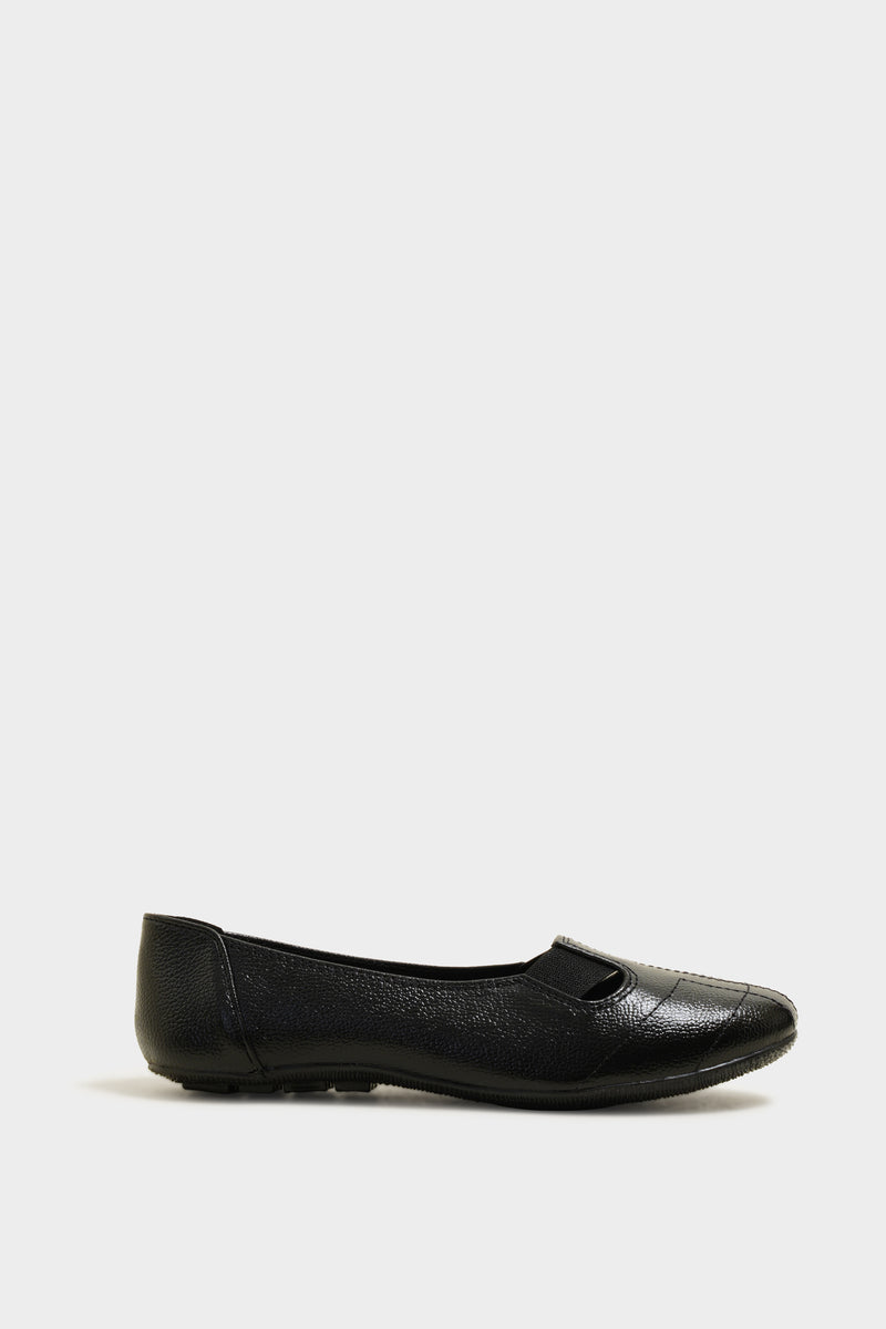 Logan Black Leather Ballerinas - The Heels India