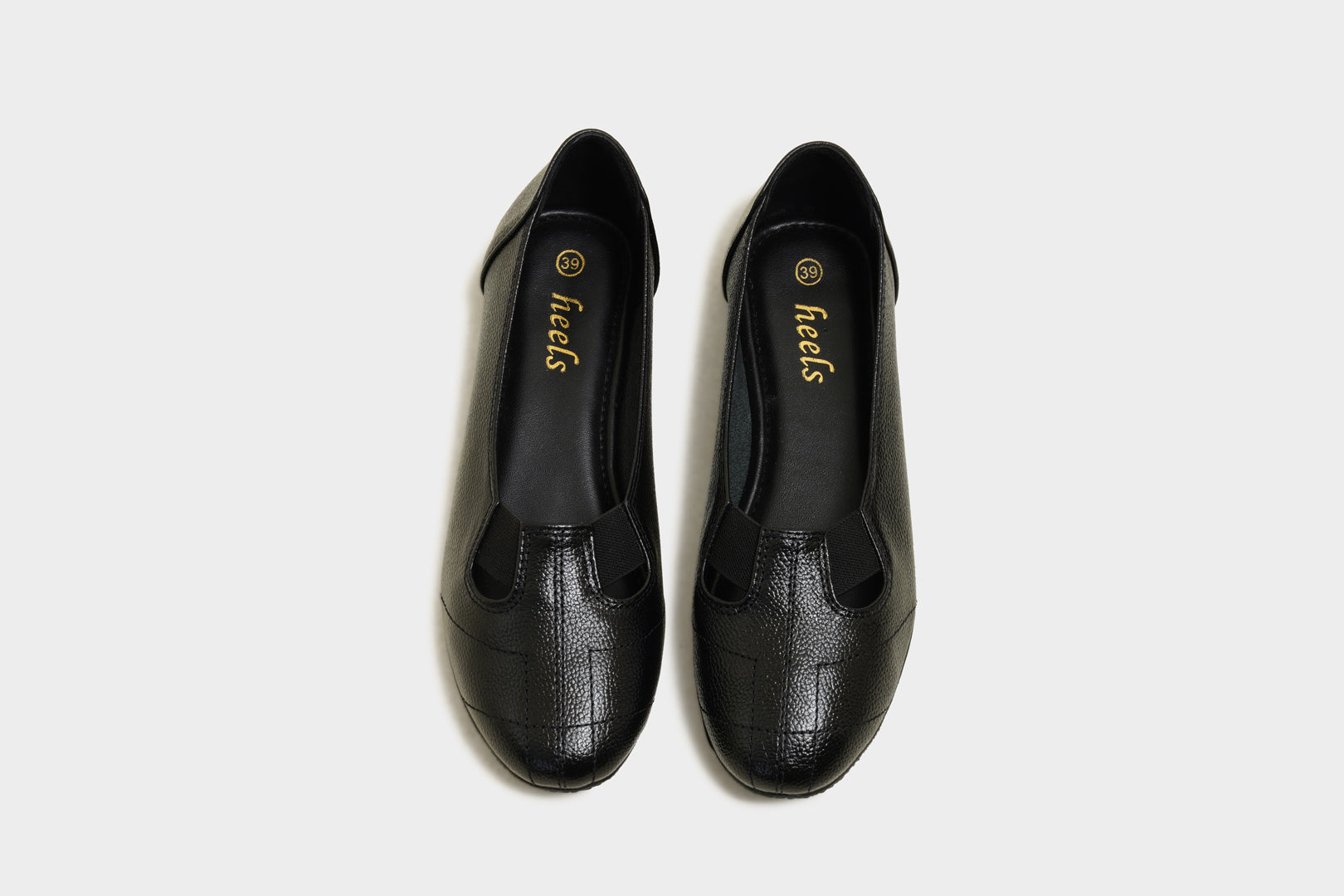 Logan Black Leather Ballerinas - The Heels India
