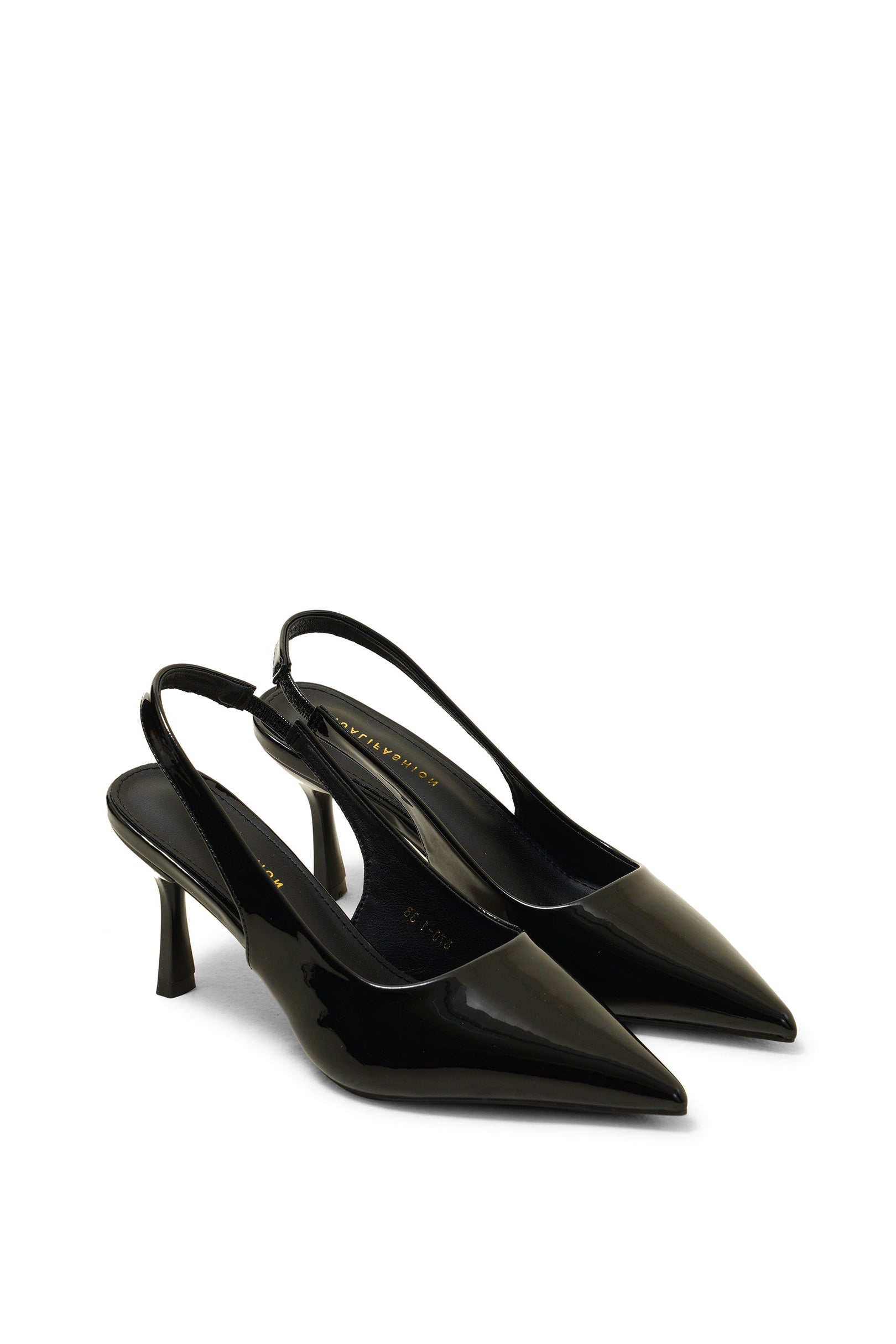 Belle black slingback heels - The Heels India