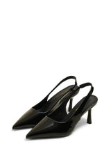 Belle black slingback heels - The Heels India