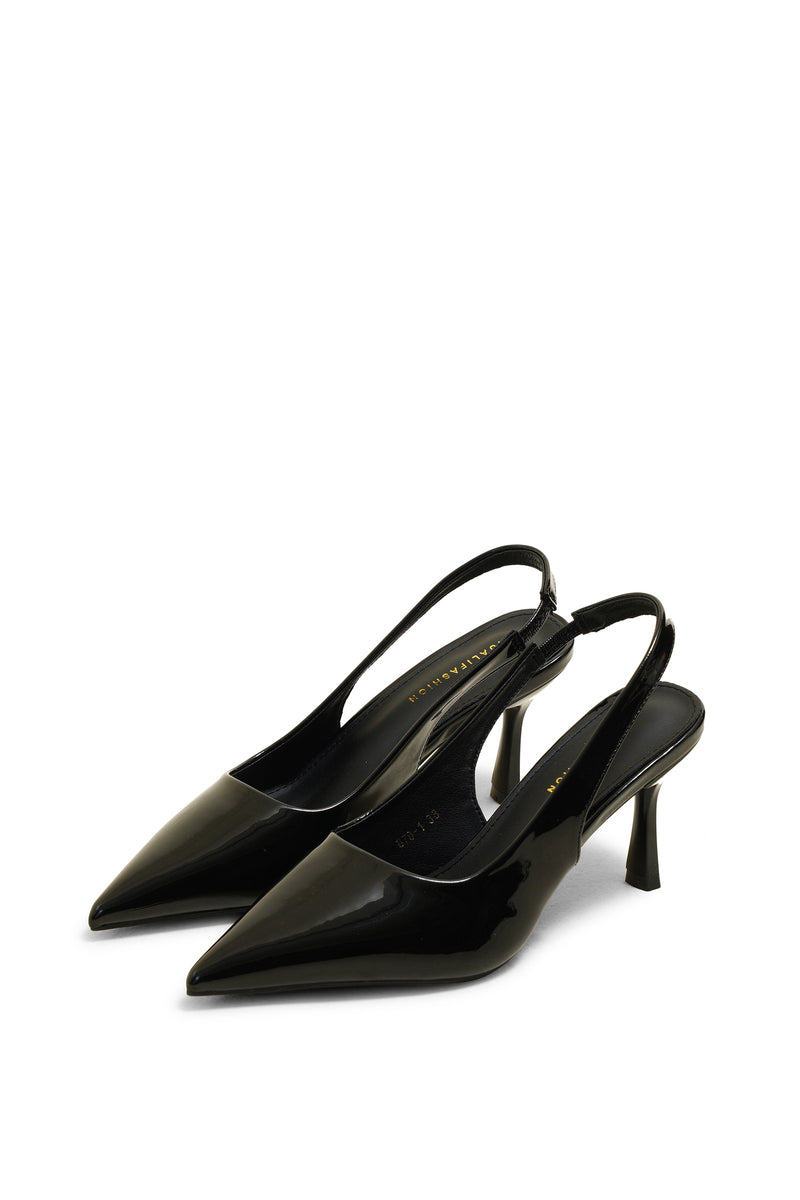 Belle black slingback heels - The Heels India