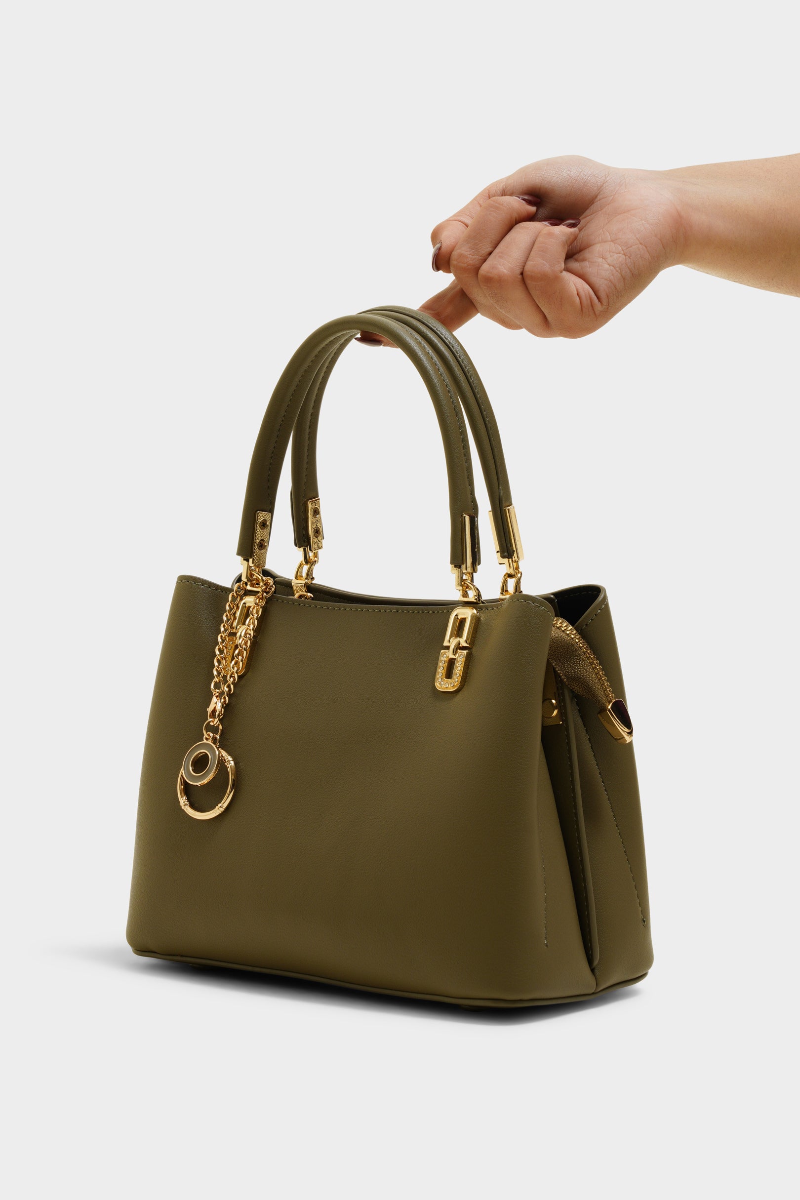 Paige olive green purse - The Heels India
