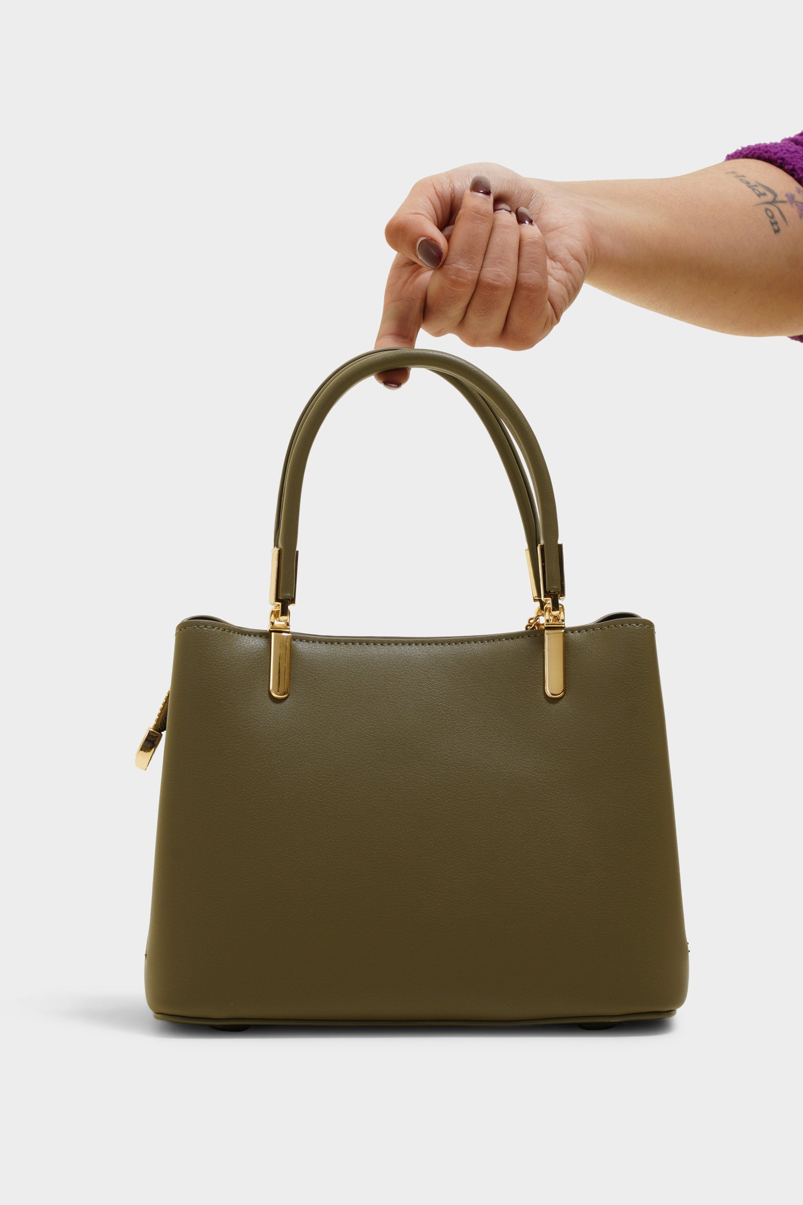 Paige olive green purse - The Heels India