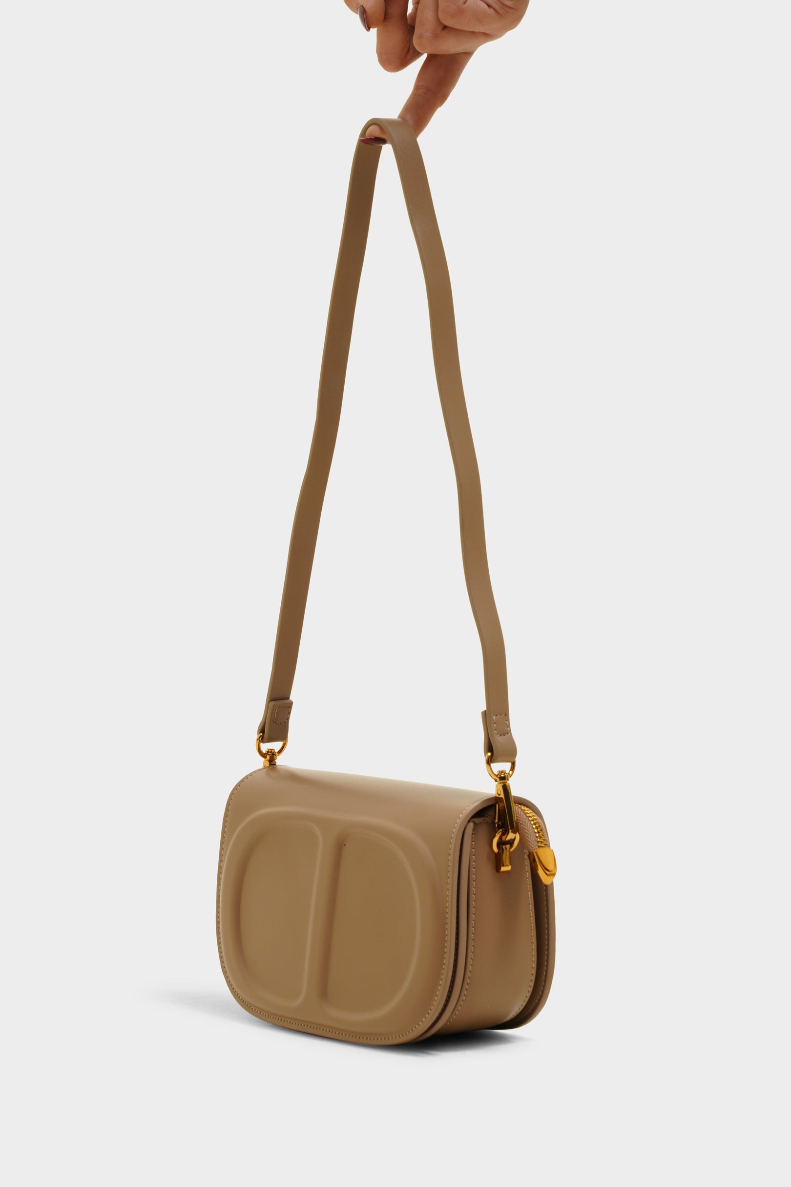 Lucy beige sling bag - The Heels India