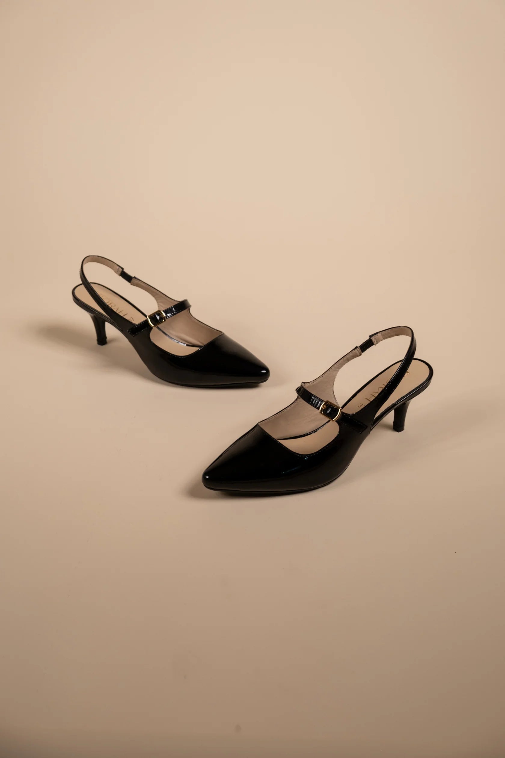 BRIZA Premium Leather Slingback Kitten Heels - The Heels India