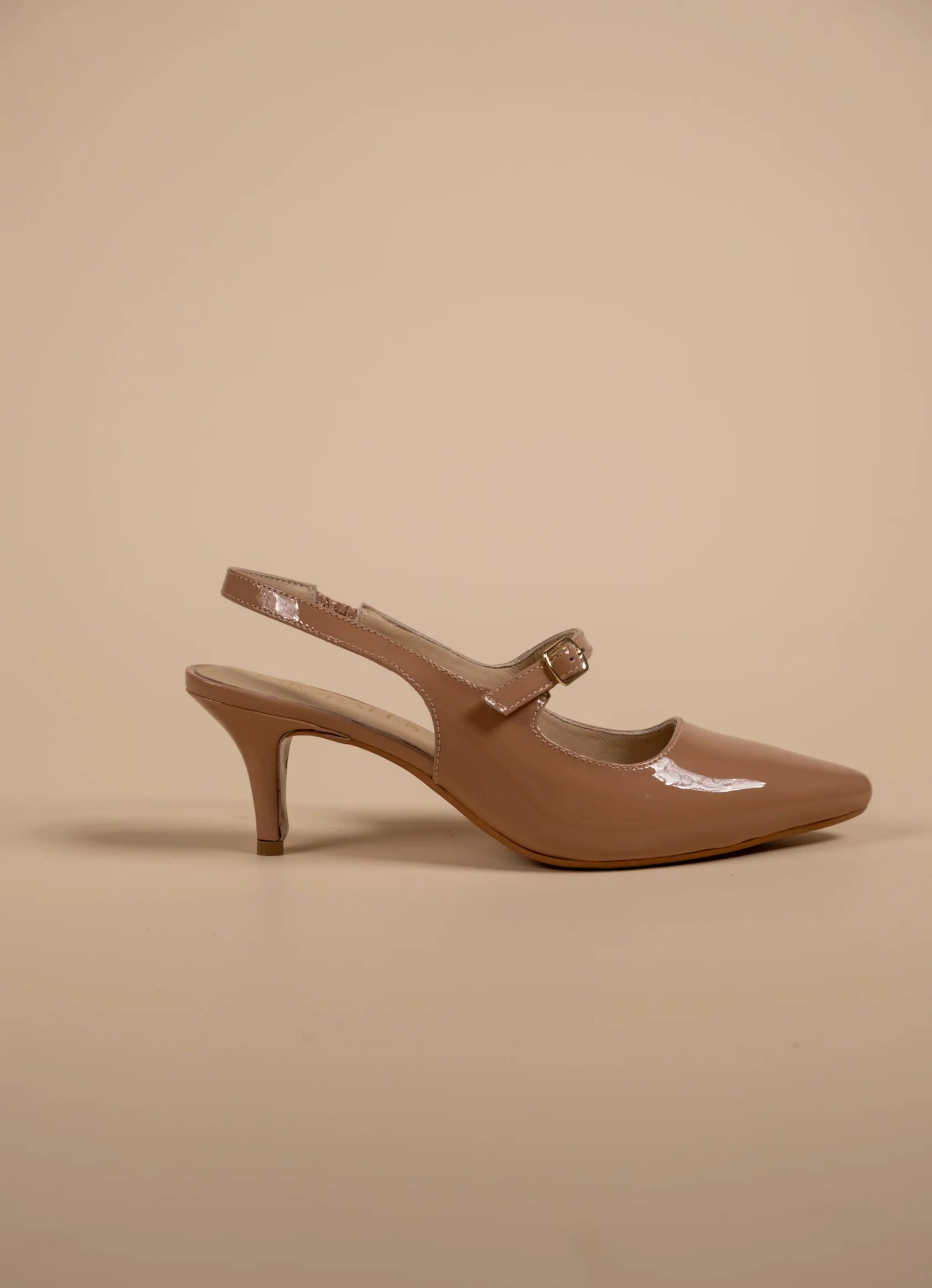 BRIZA Premium Leather Slingback Kitten Heels - The Heels India