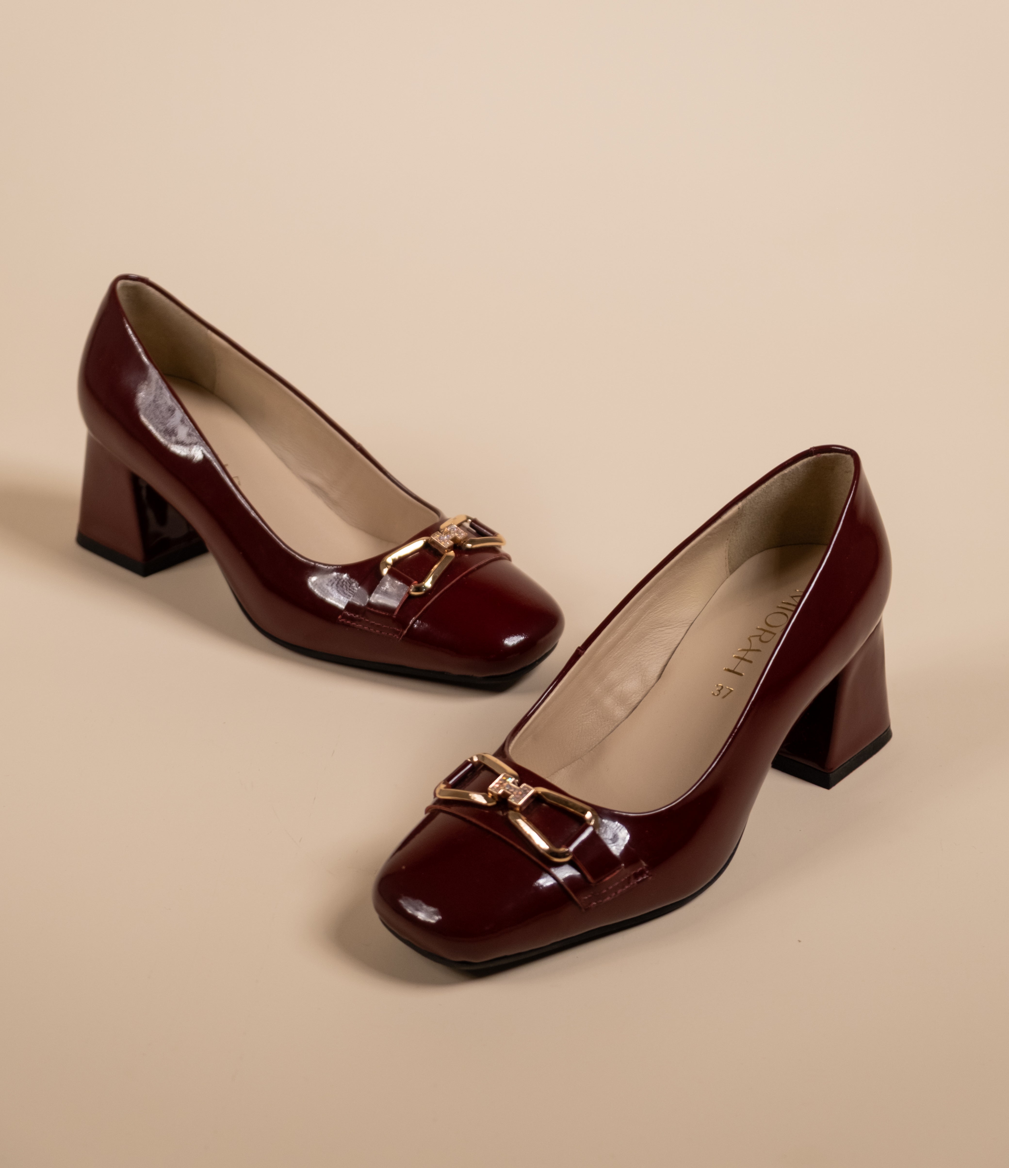 ZEAL Premium Patent Leather Block Heels