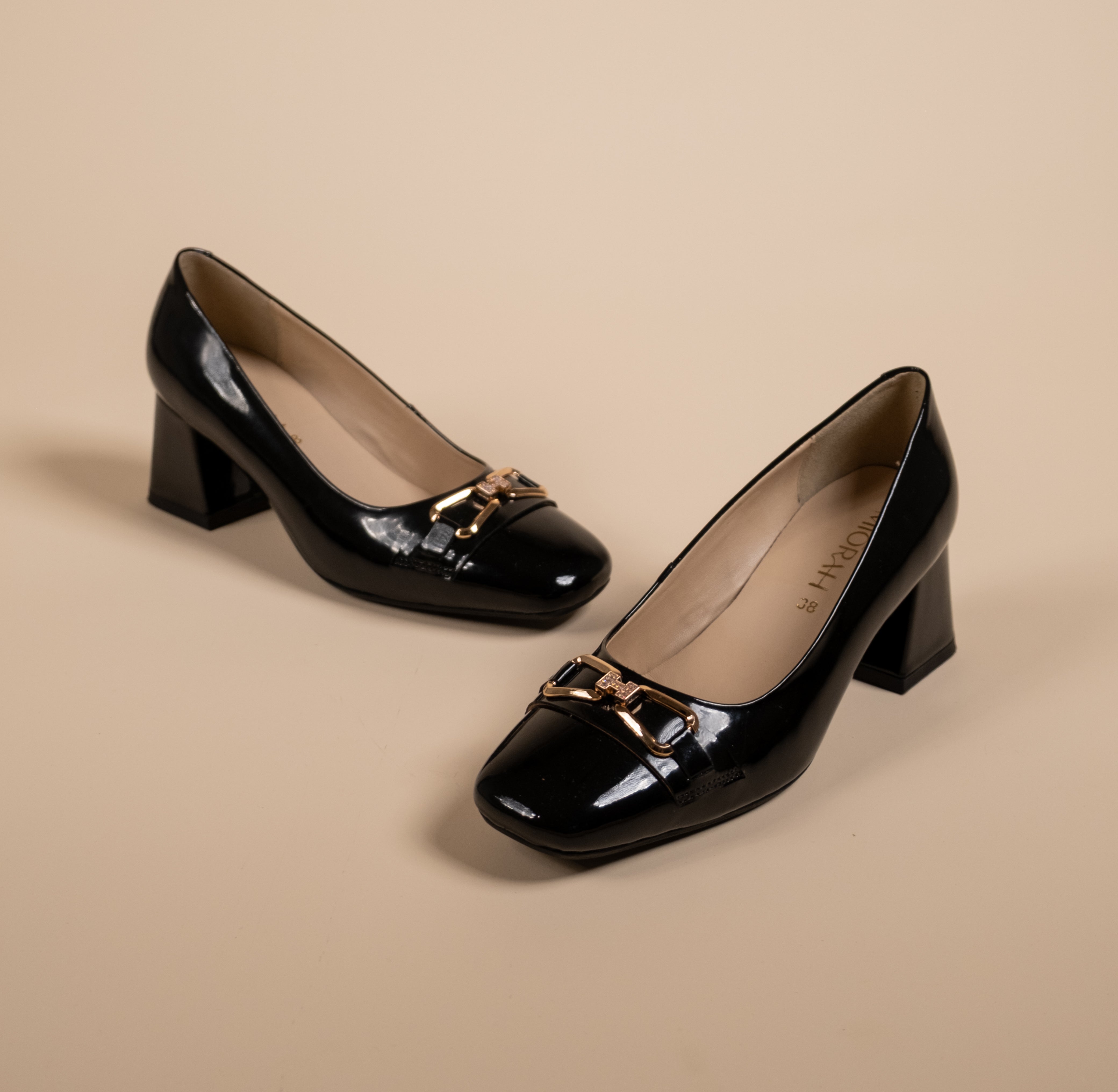 ZEAL Premium Patent Leather Block Heels