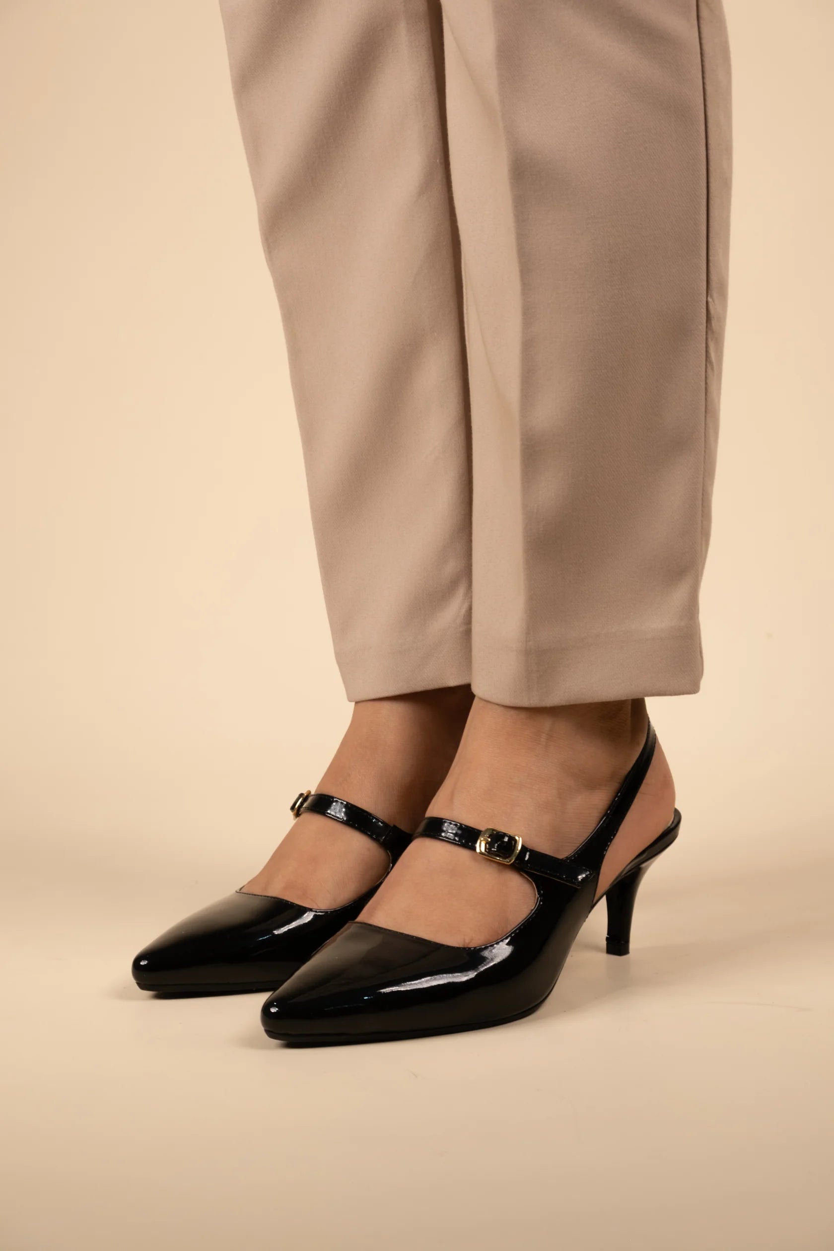 BRIZA Premium Leather Slingback Kitten Heels - The Heels India