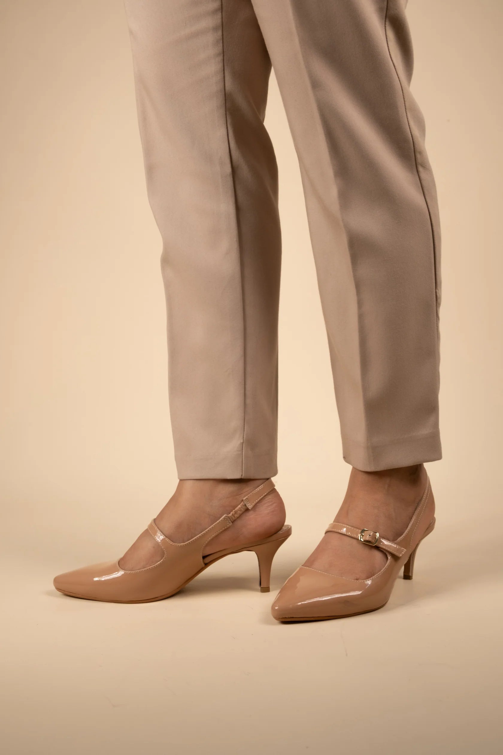 BRIZA Premium Leather Slingback Kitten Heels - The Heels India