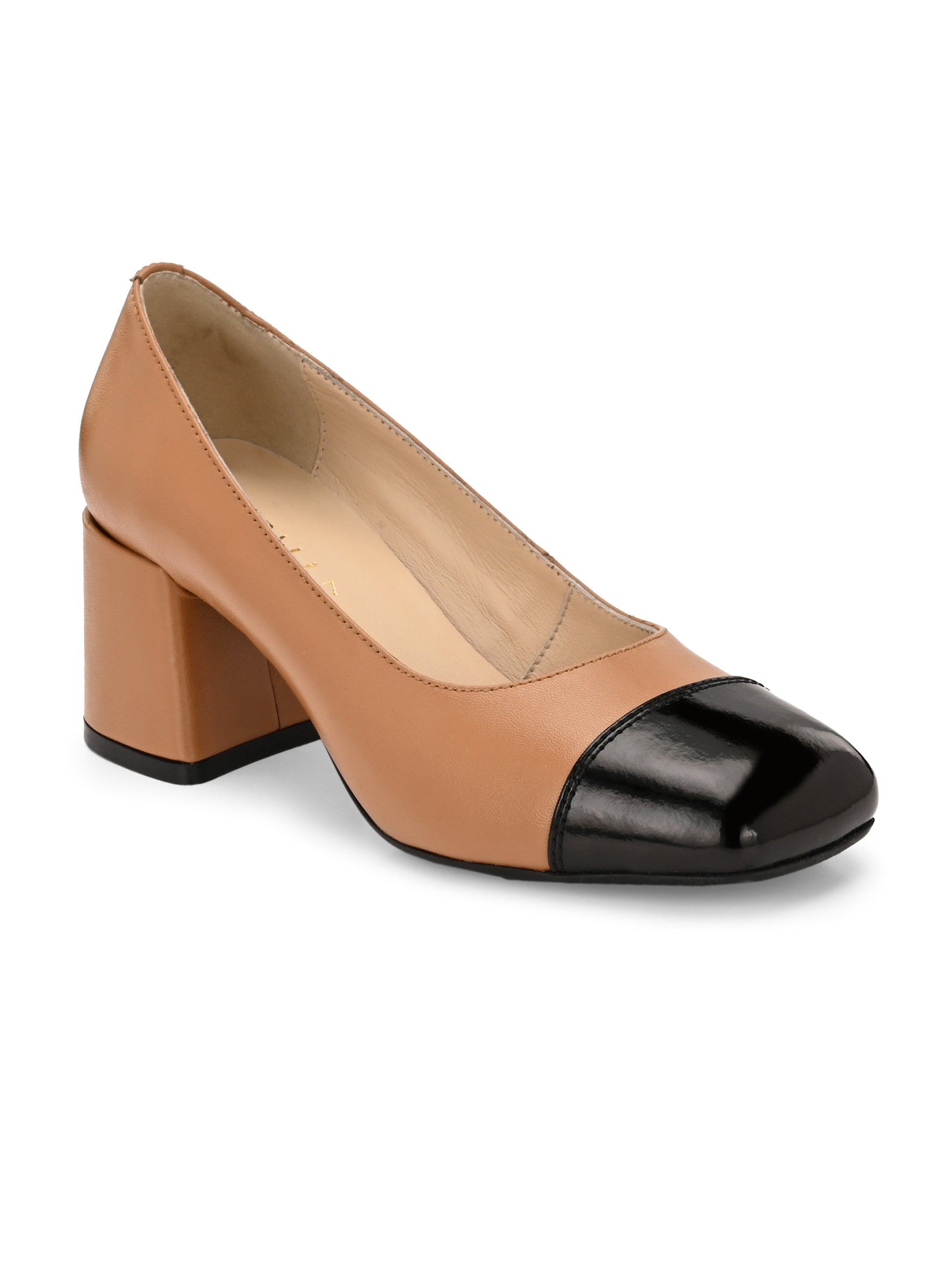 RADIANT Premium Leather Cap Toe Block Heels
