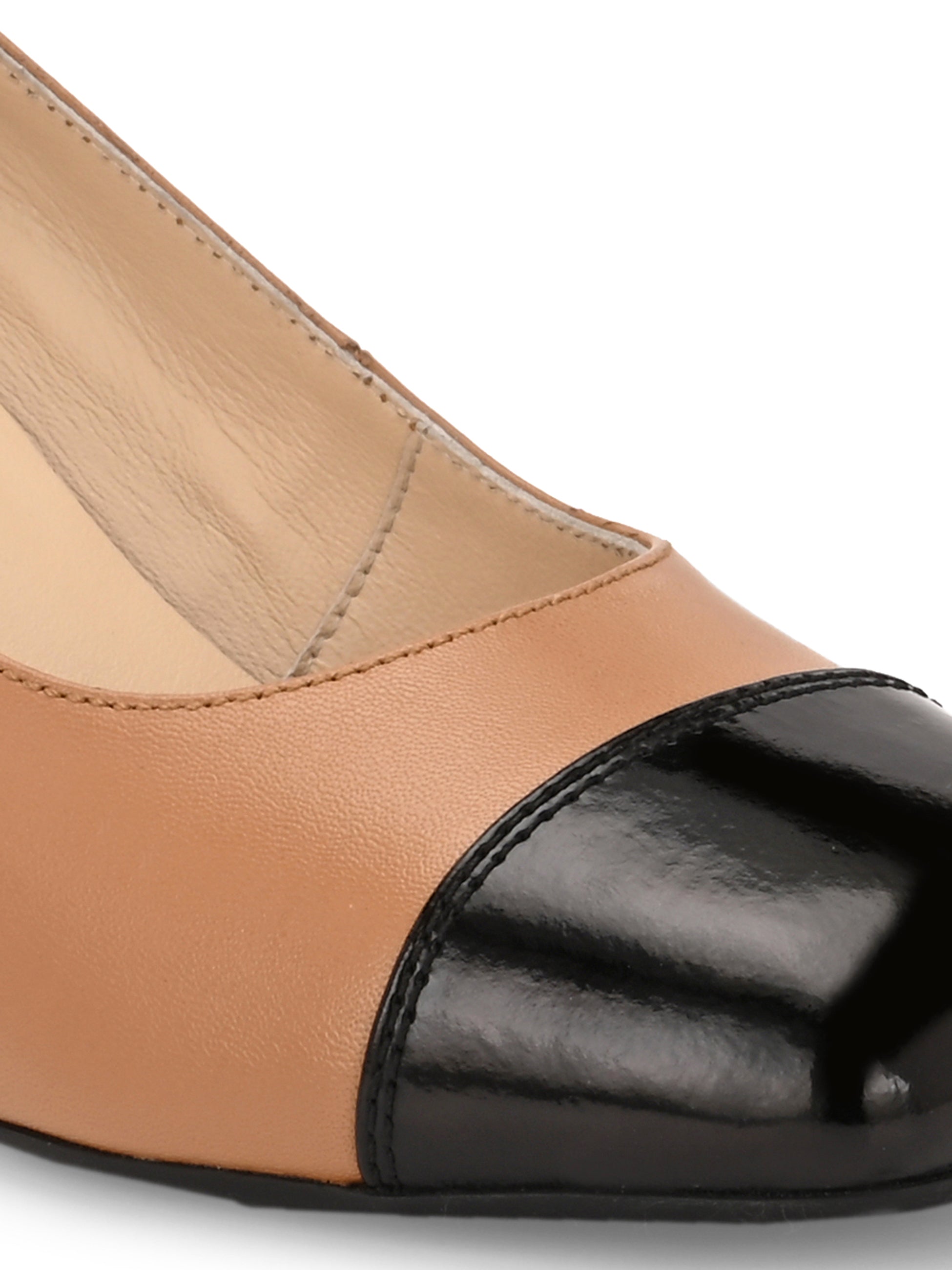RADIANT Premium Leather Cap Toe Block Heels
