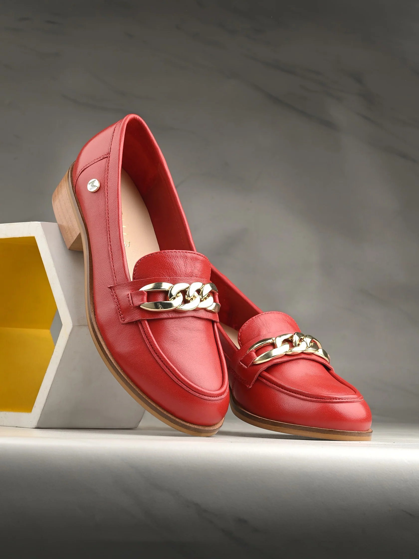 NORA Premium Leather Mid Heel Formal Loafers - The Heels India