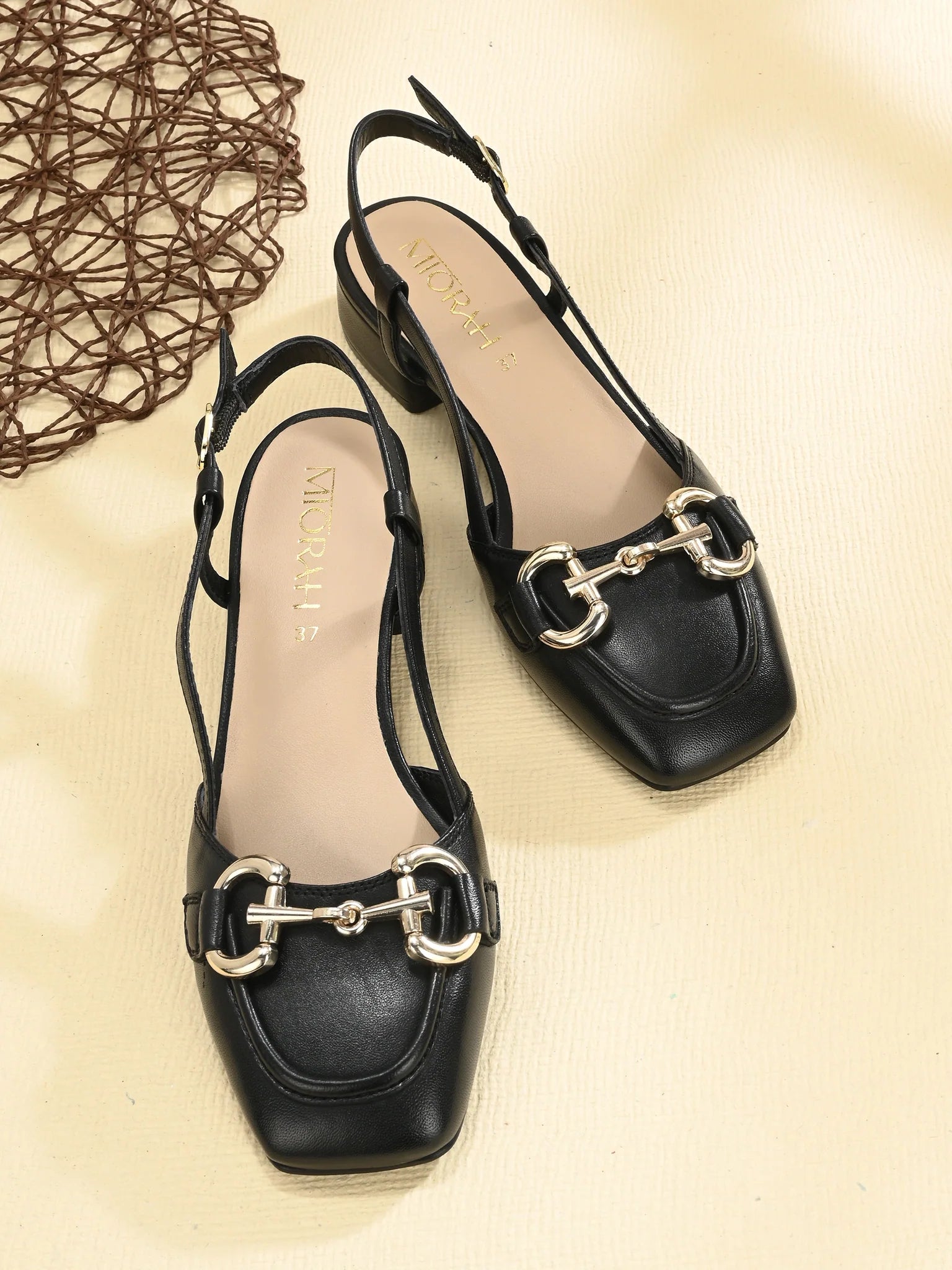 Miorah Leather Sling Back Heels