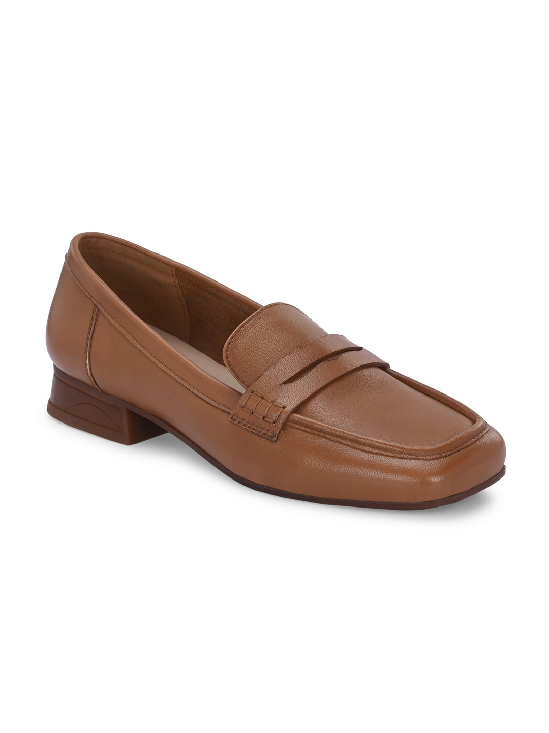 SERENE Premium Leather Mid Heel Square Toe Loafers