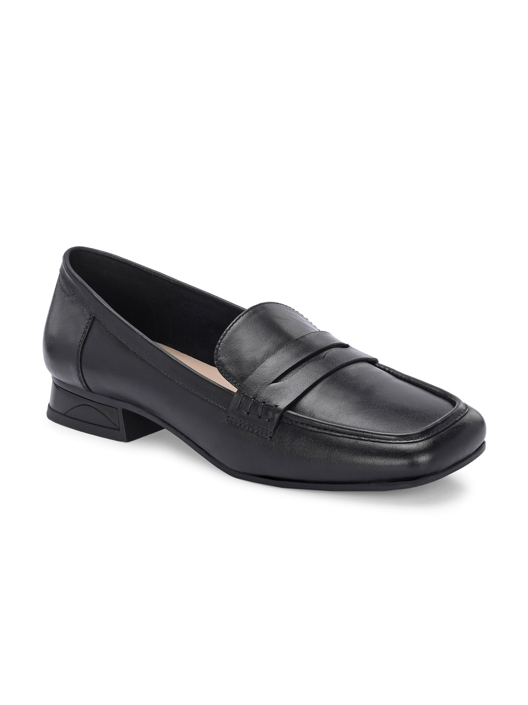 SERENE Premium Leather Mid Heel Square Toe Loafers