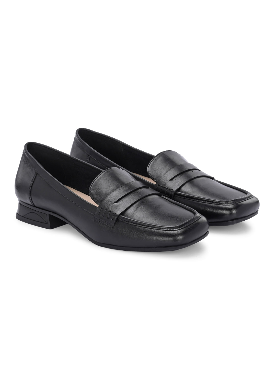 SERENE Premium Leather Mid Heel Square Toe Loafers