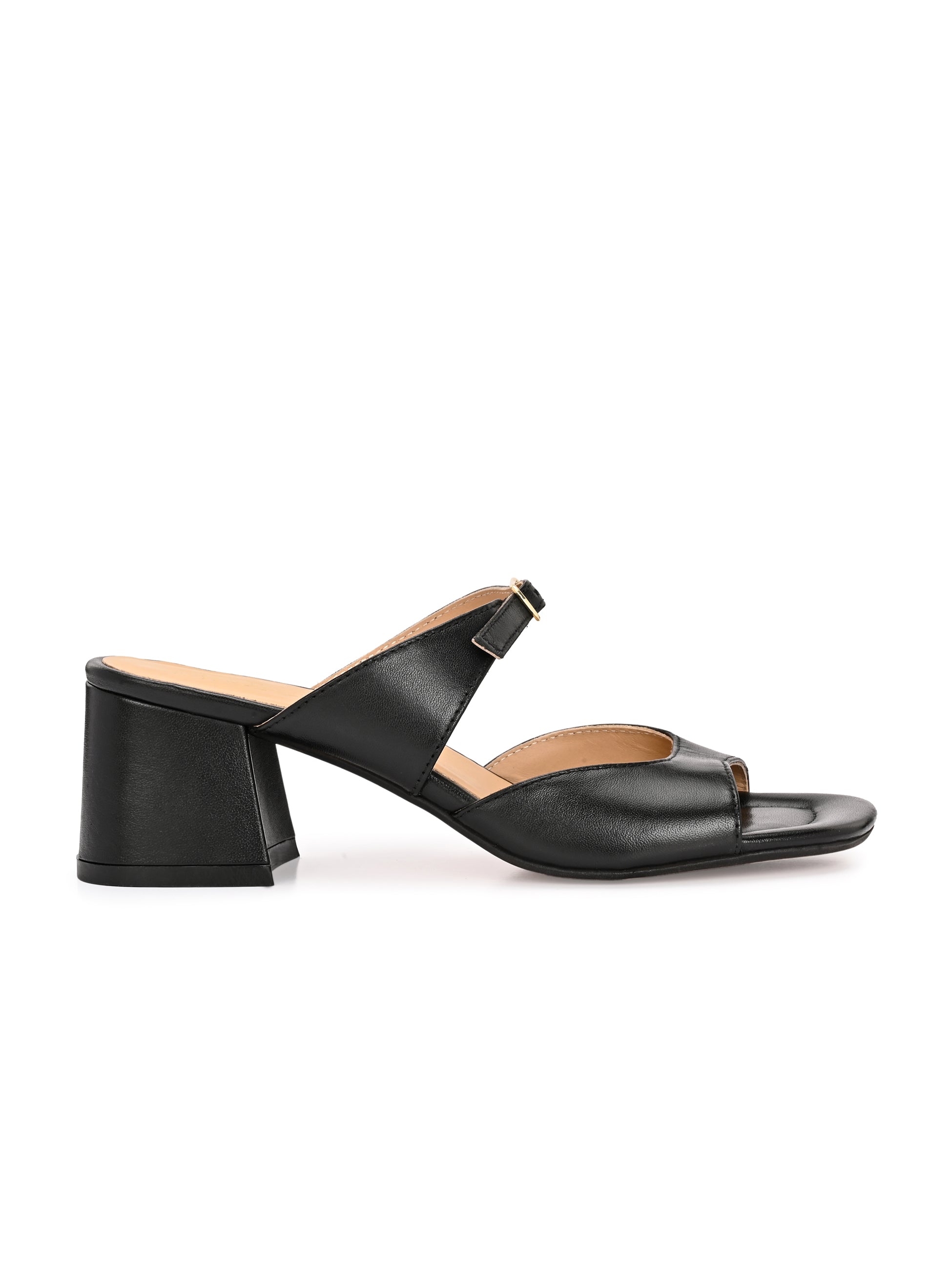 ROXY Premium Leather Slip on Block Heels