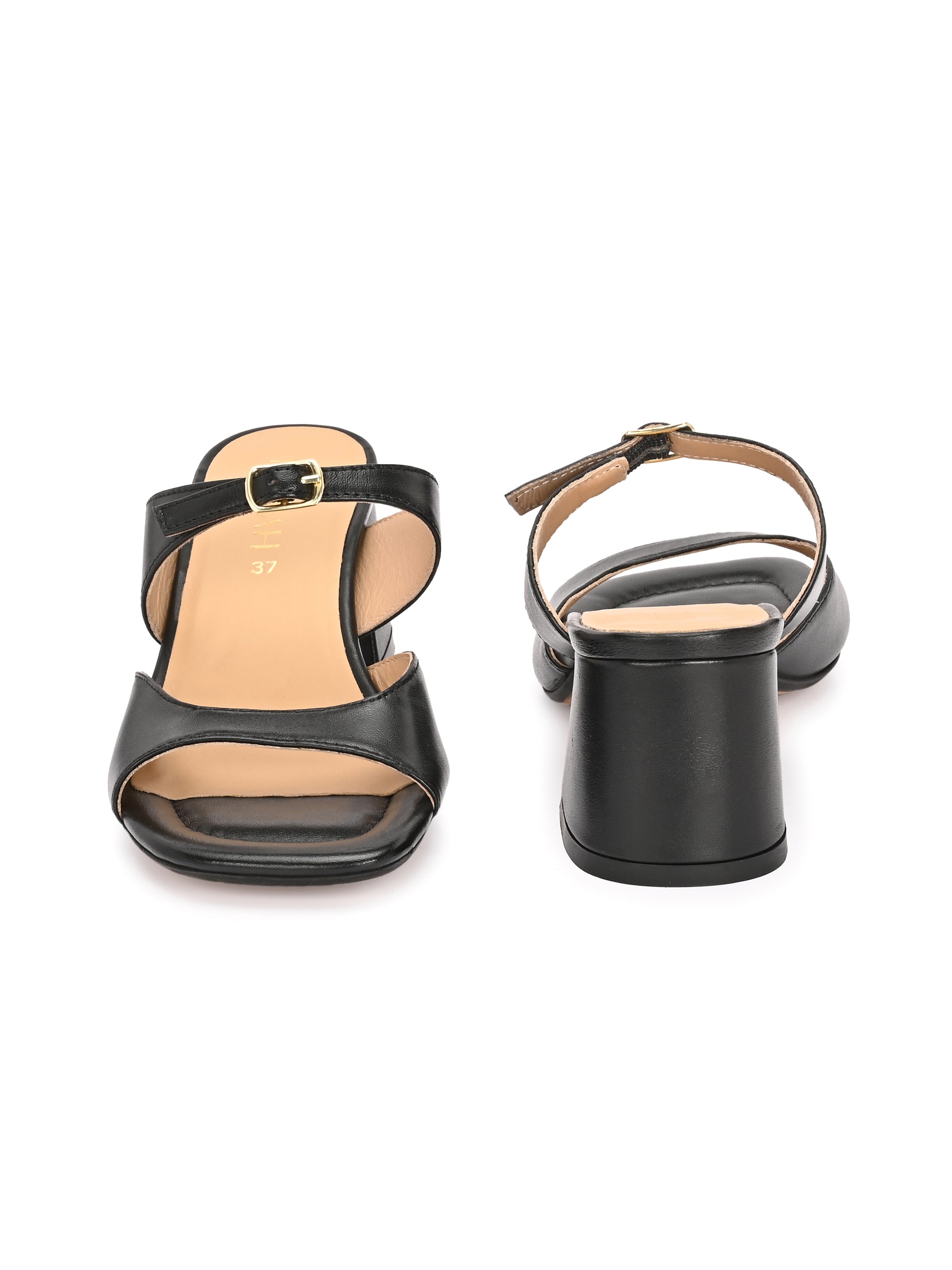ROXY Premium Leather Slip on Block Heels