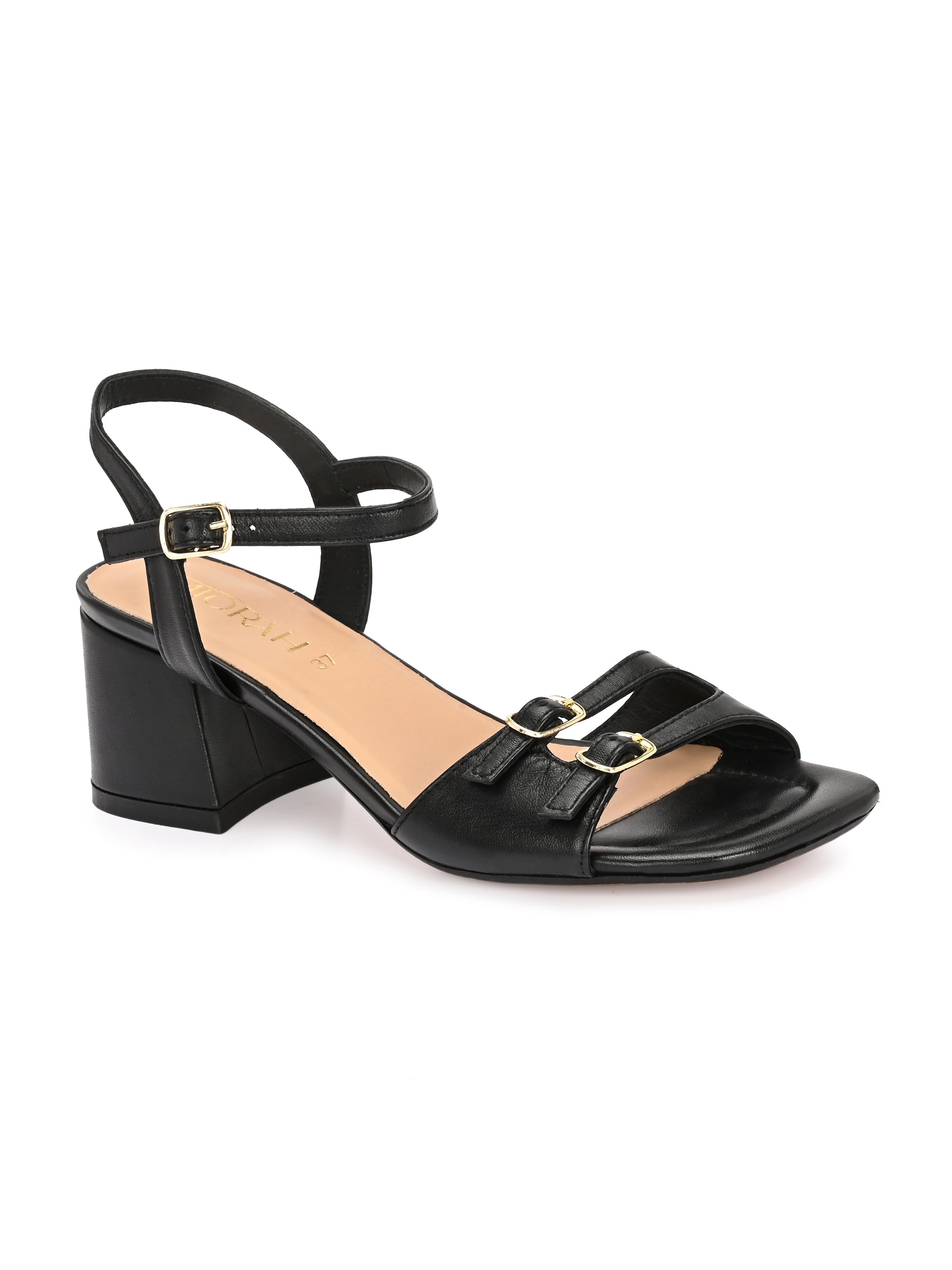 ROSELLE Premium Leather Block Heel Sandals