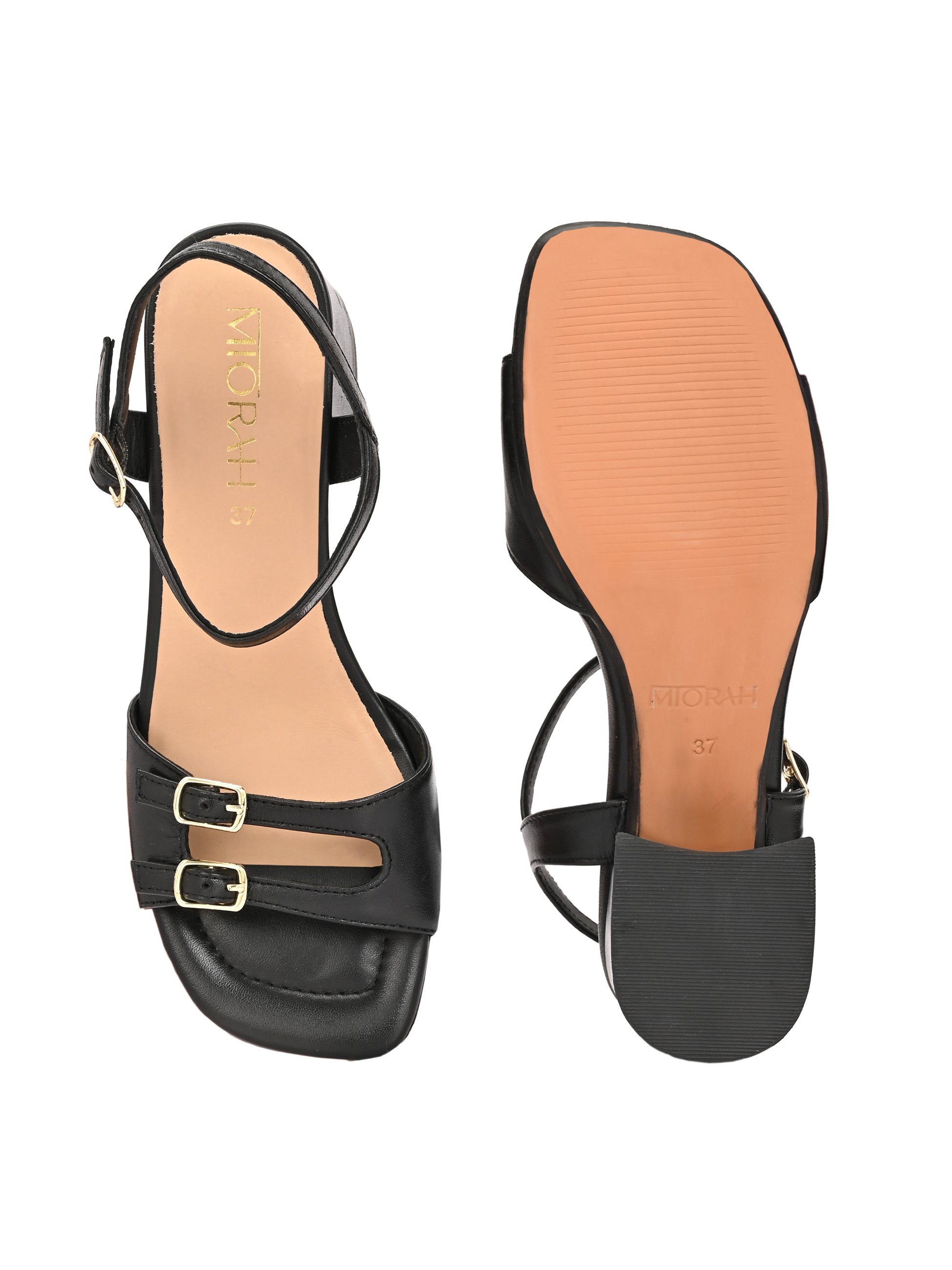 ROSELLE Premium Leather Block Heel Sandals