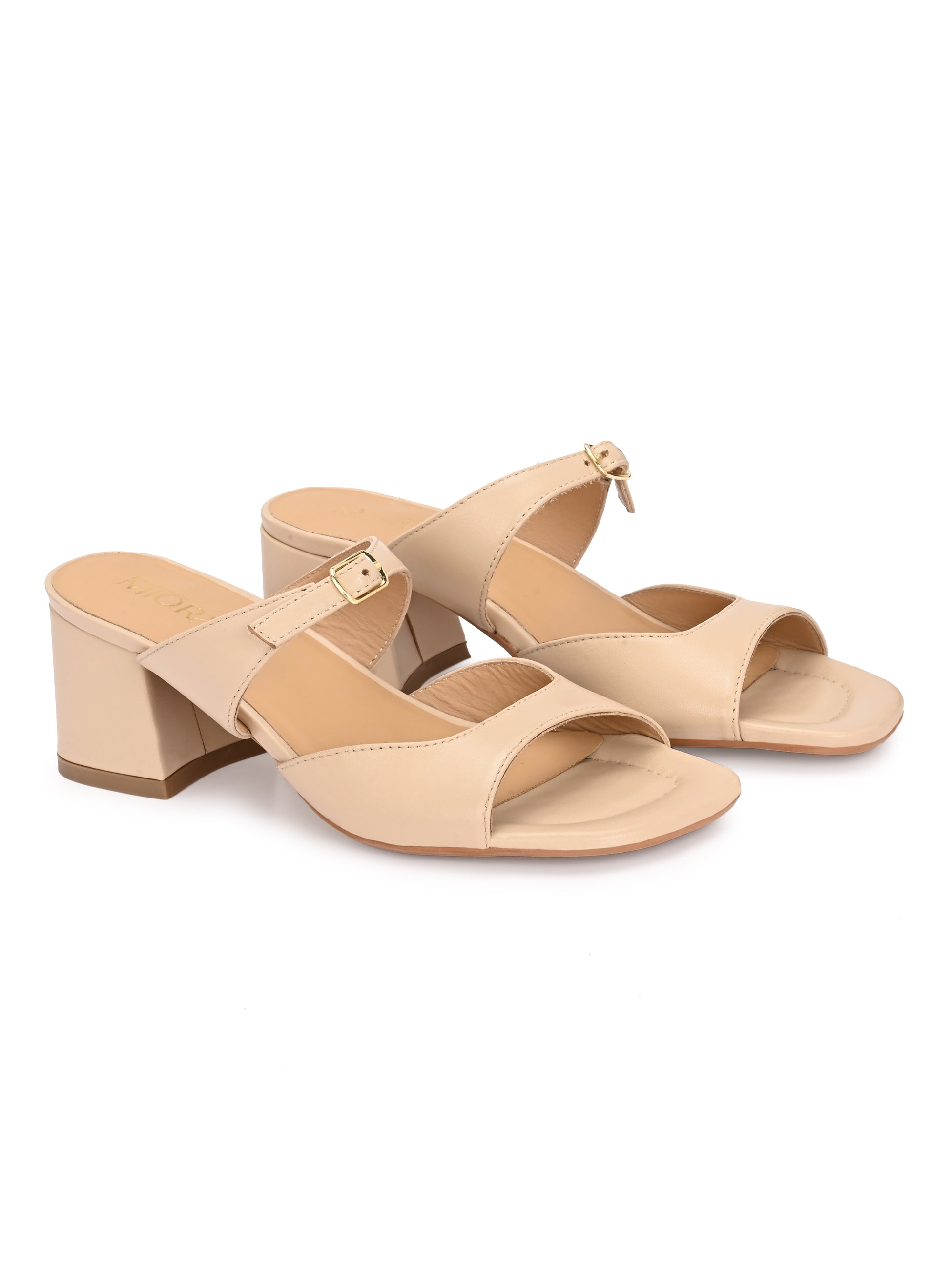 ROXY Premium Leather Slip on Block Heels